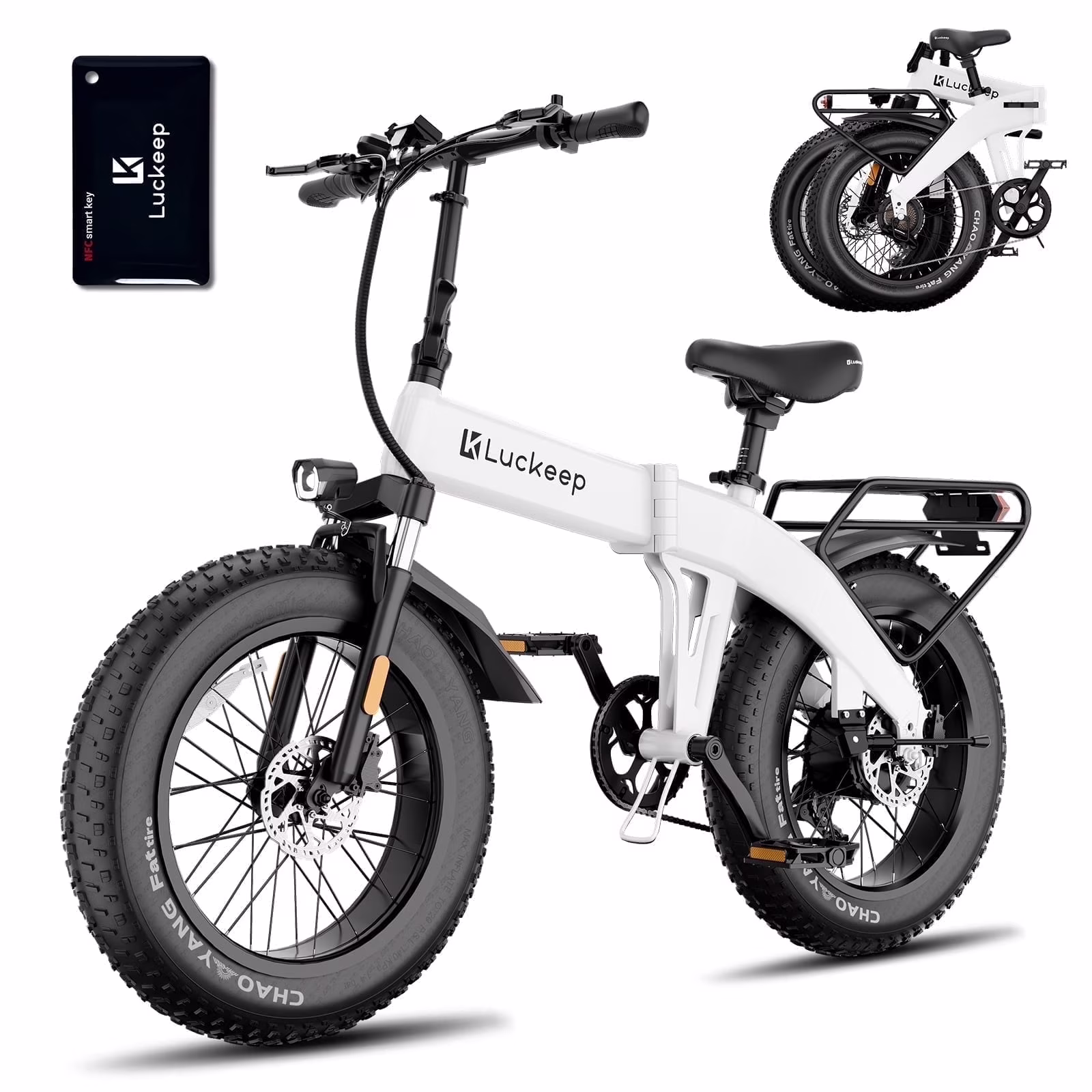 Luckeep X1 Lite Foldable Electric Bike for Adults 1500W Peak Motor,720WH Removable Battery,28MPH 60 Miles Long Range,20"*4" Fat Tire All-Terrain E-bike with Front Suspension,Mountain Electric Bicycle - Image 11