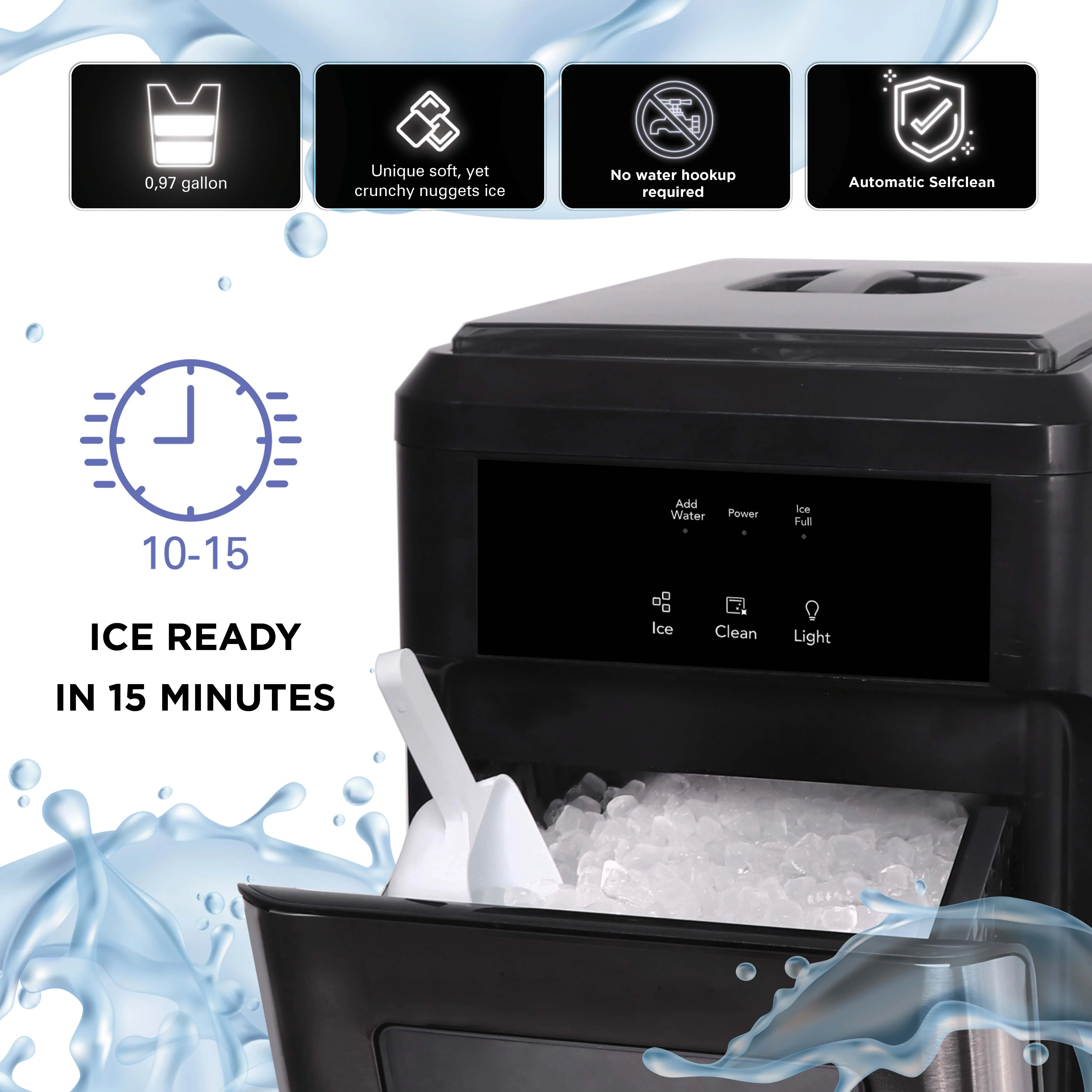 Frigidaire 44 lbs. Crunchy Chewable Nugget Ice Maker EFIC235, Stainless Steel - Image 10