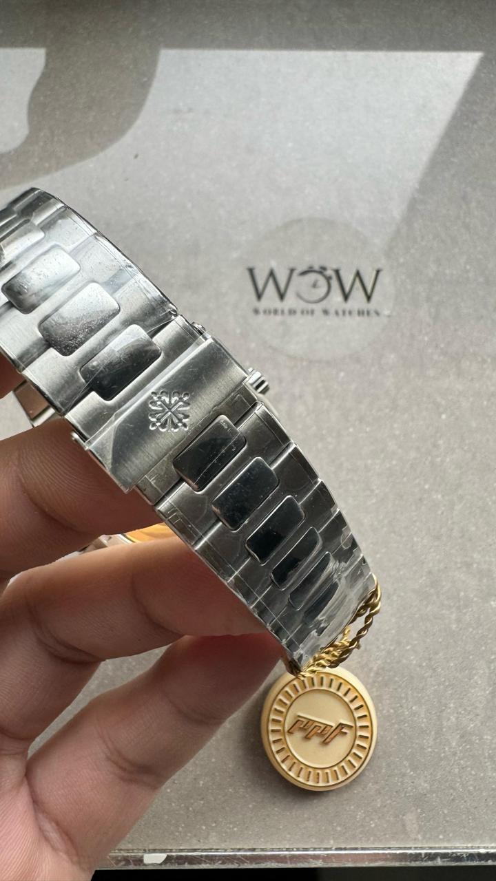 Replica PATEK PHILIPPE PPF Nautilus Chronograph Travel 5990 SS Grey Dial Stick on SS Bracelet A28-520 - Top club