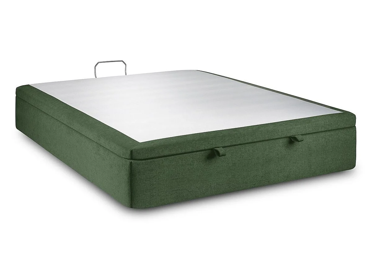Sommier Coffre Tissu Vert 160x200 H39cm