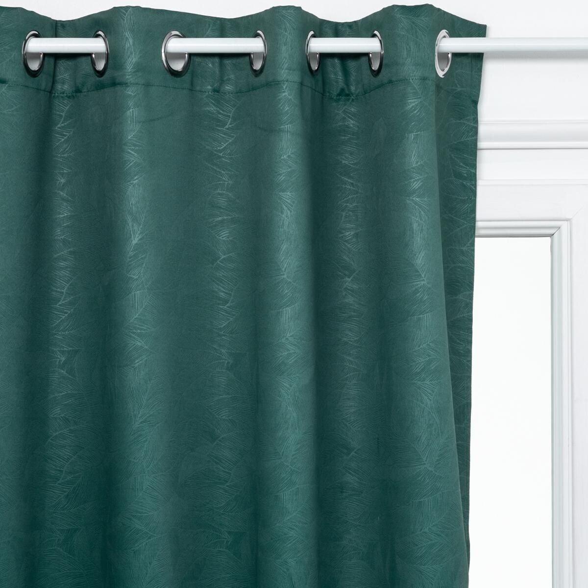 Blackout curtain "Leaves" Green, 140x260 cm