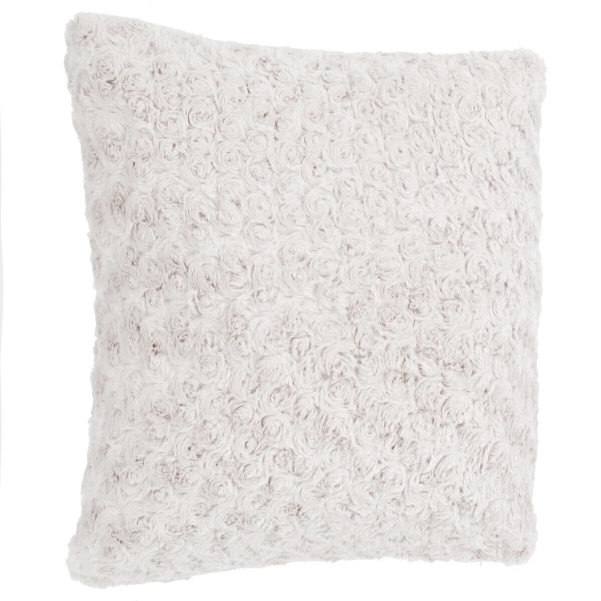 Curly fur cushion Beige, 45x45 cm