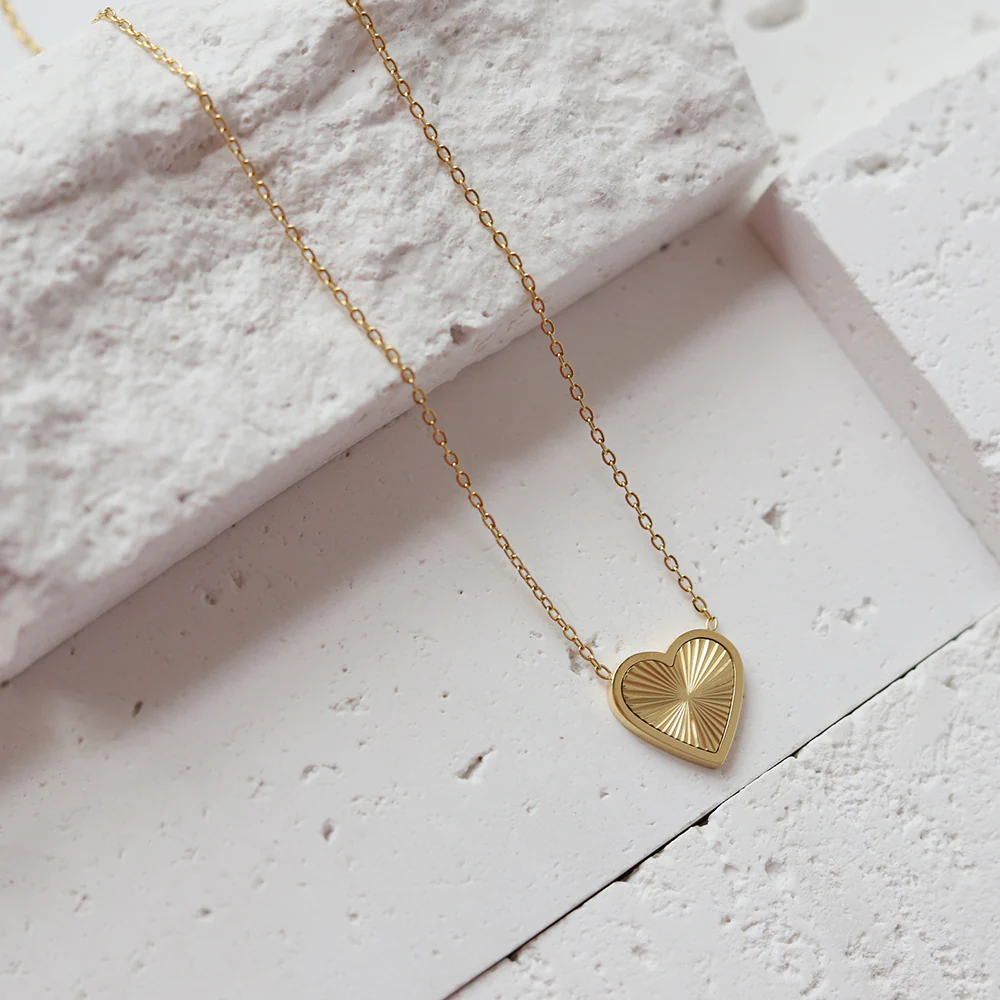 18K Gold Plated Tiny Heart Necklace | Dainty Necklace for Women | Personalized Letter Heart Choker | Adjustable Size