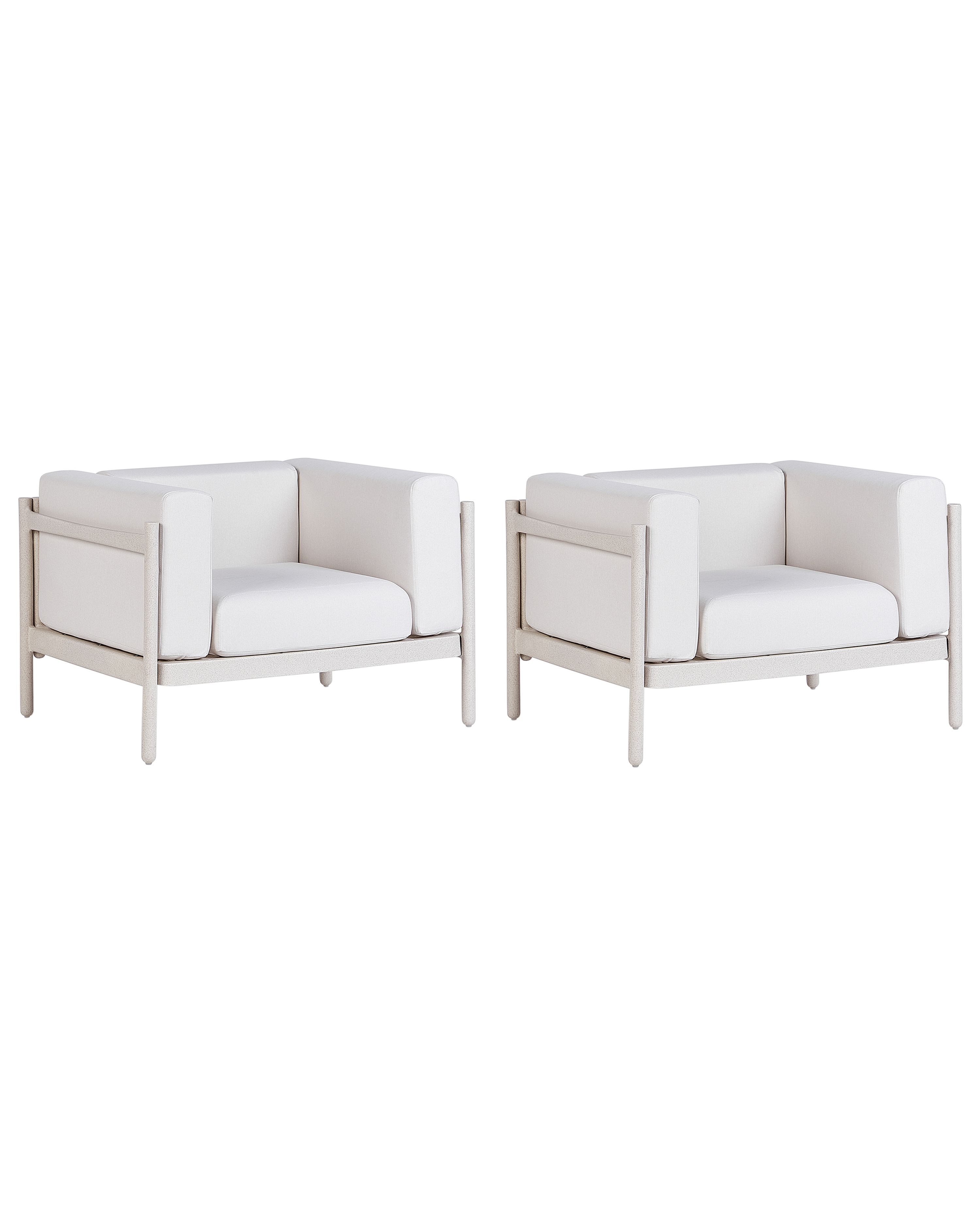 Set of 2 Garden Armchairs FERRETTI Light Beige