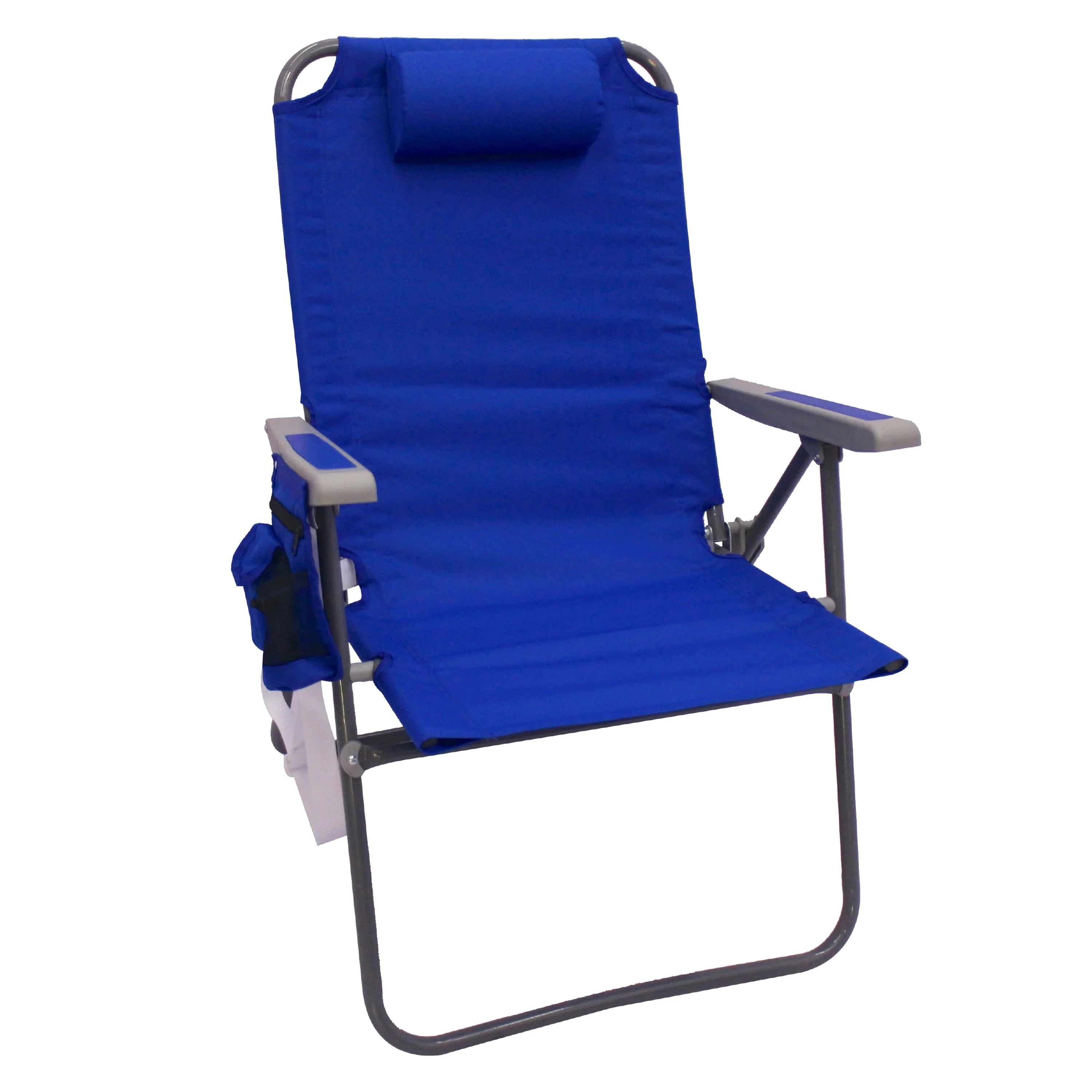 Mainstays Reclining 4-Position Oversize Beach Chair 2-Pack, Blue - Image 2 Mainstays Reclining 4-Position Oversize Beach Chair 2-Pack, Blue - Image 2