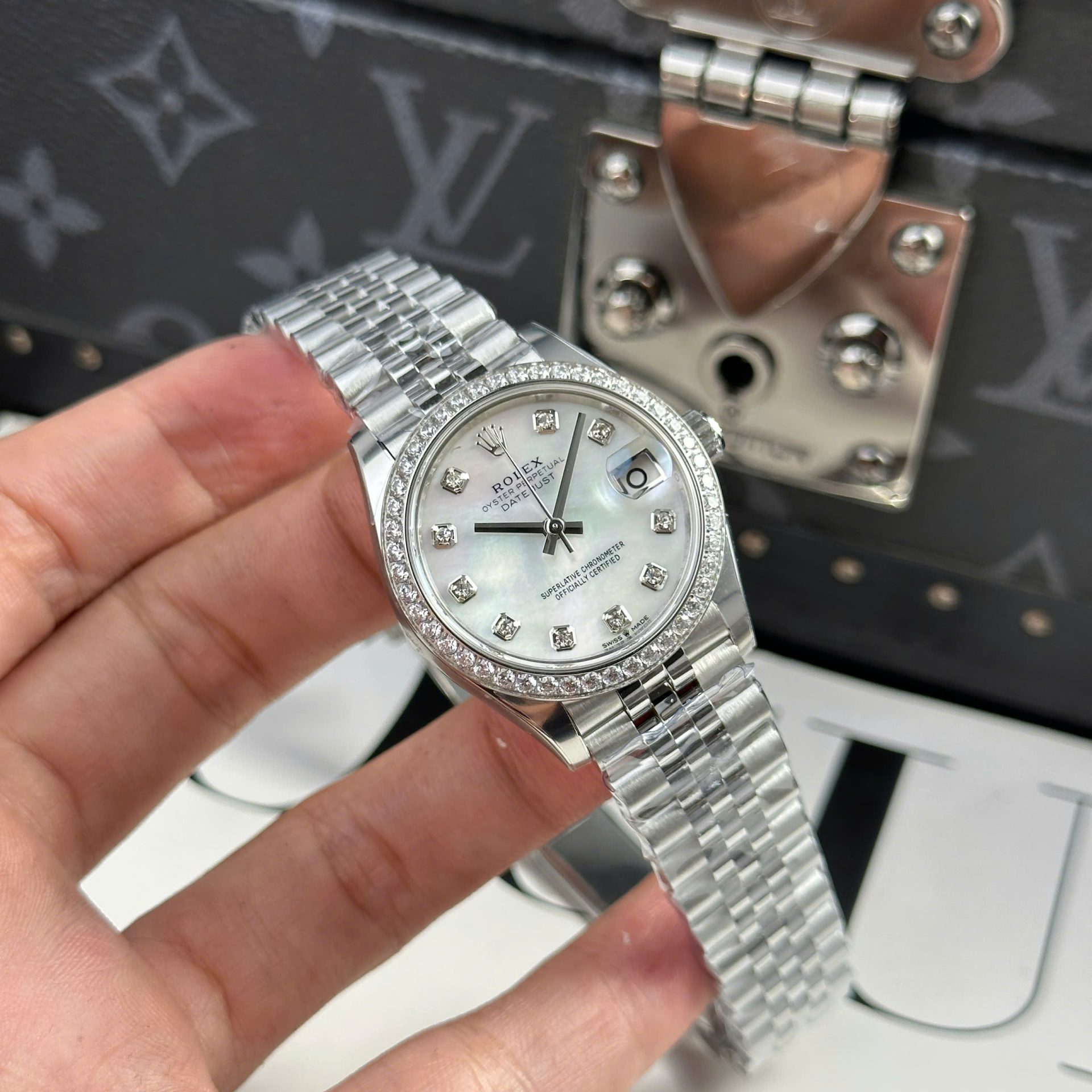 Rolex DateJust Fake Watch Women Dial MOP Bezel Diamonds CZ THB Factory 31mm - Top club