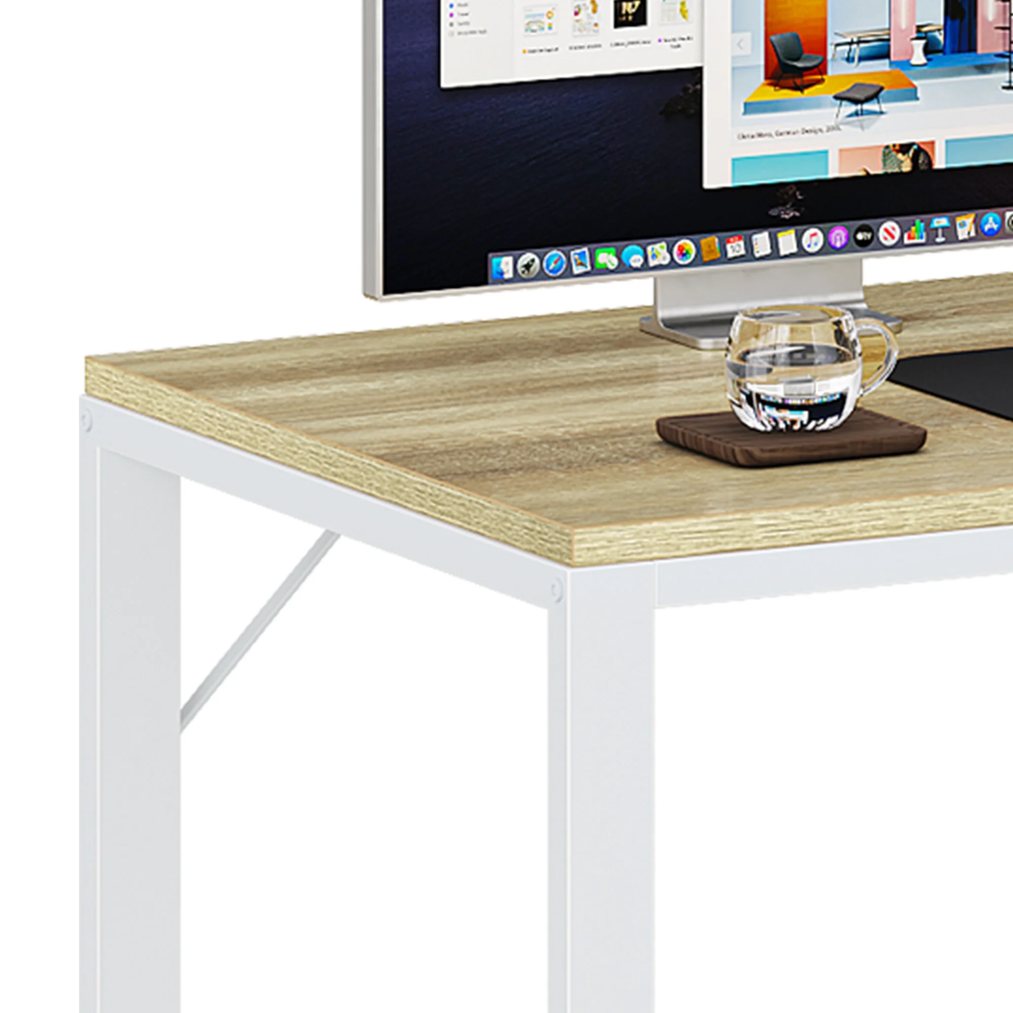 Dextrus L Shaped Desk with Power Outlets & LED Lights, Computer Desk with 3 Drawers and 3 Storage Shelves, White Office Desk Corner Desk for Home Office - Image 26