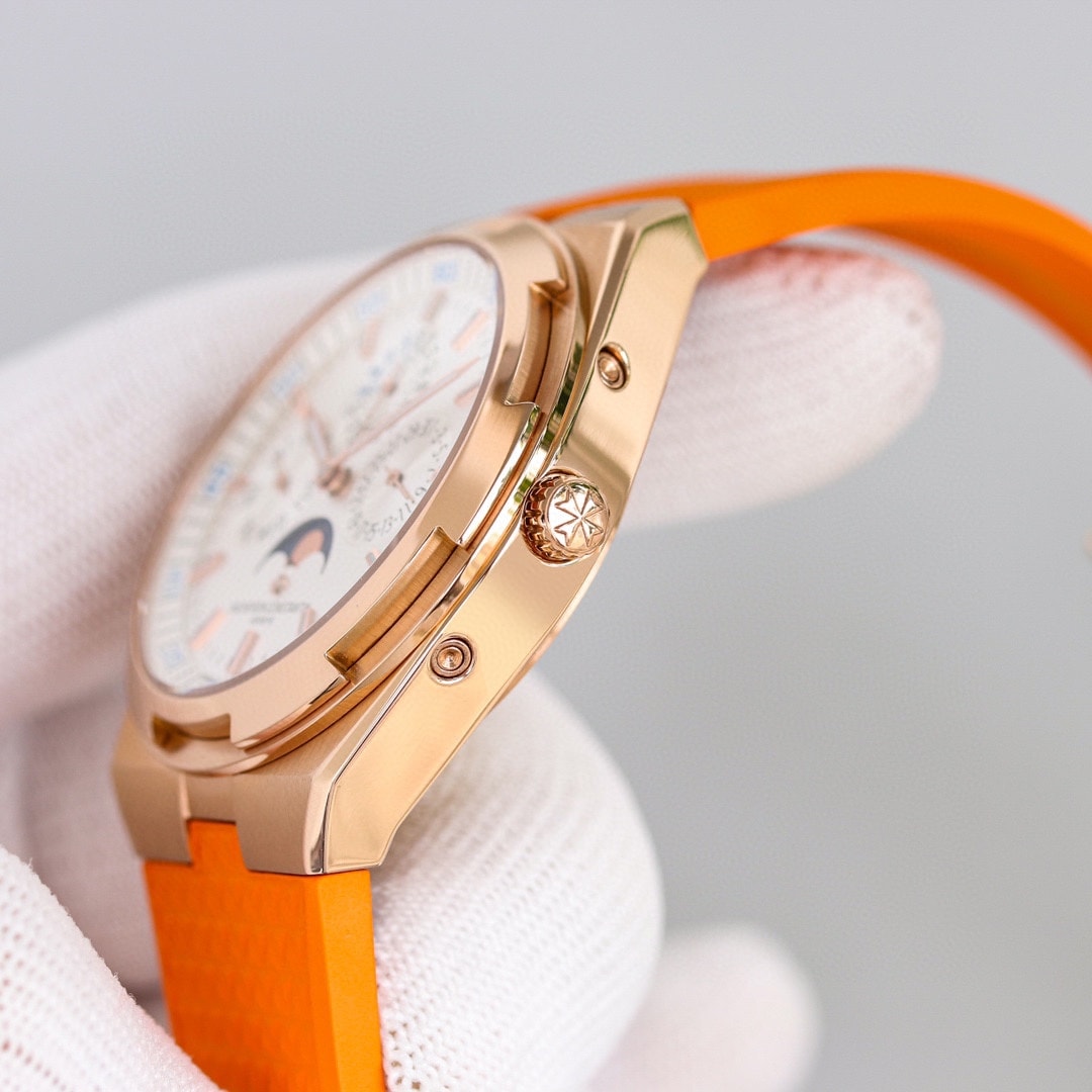 Fake Vacheron Constantin Replica Watches Overseas perpetual calendar ultra-thin 41.5 MM PINK GOLD 4300V/220R-B064(1:1 replica) - Top club