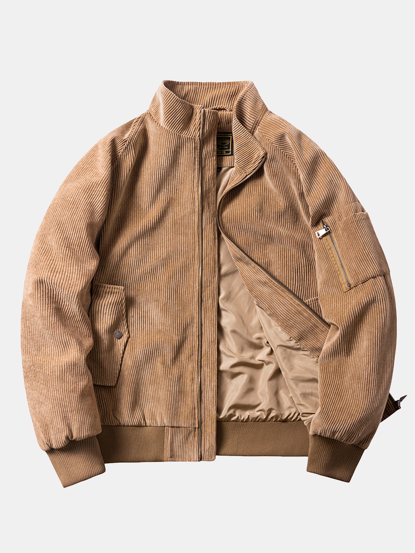 Corduroy Zip Up Bomber Jacket