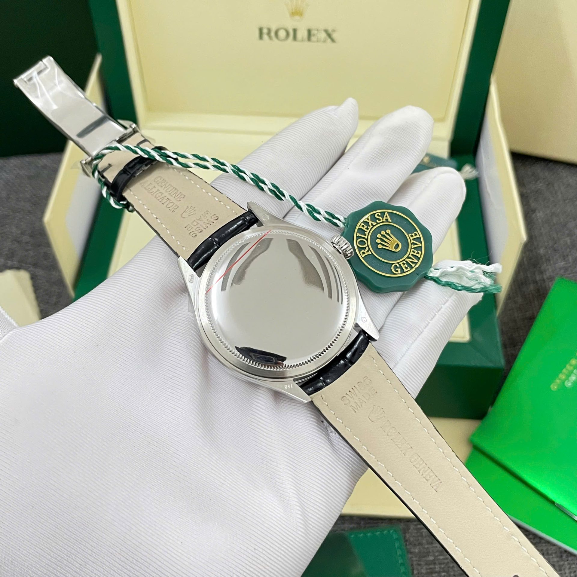 Rolex High End Watch Replicas Cellini Moonphase White Dial Leather Strap 39mm - Top club
