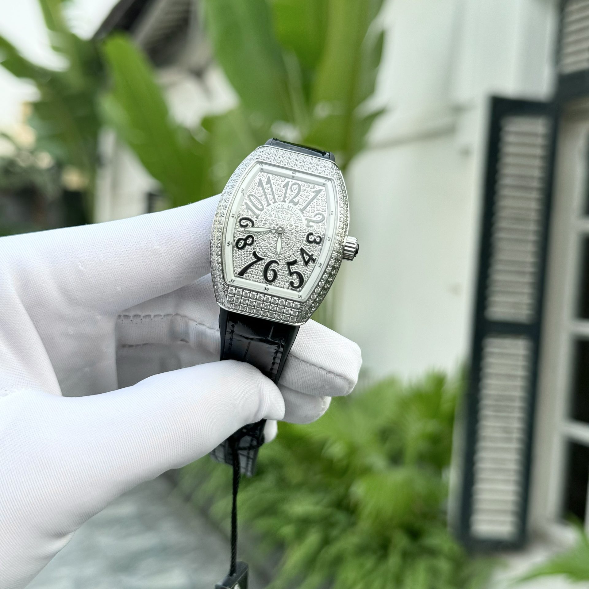 Franck Muller Rep 11 Watch V32 Women s Full Diamonds Black Rubber Strap ABF 32x40mm - Top club