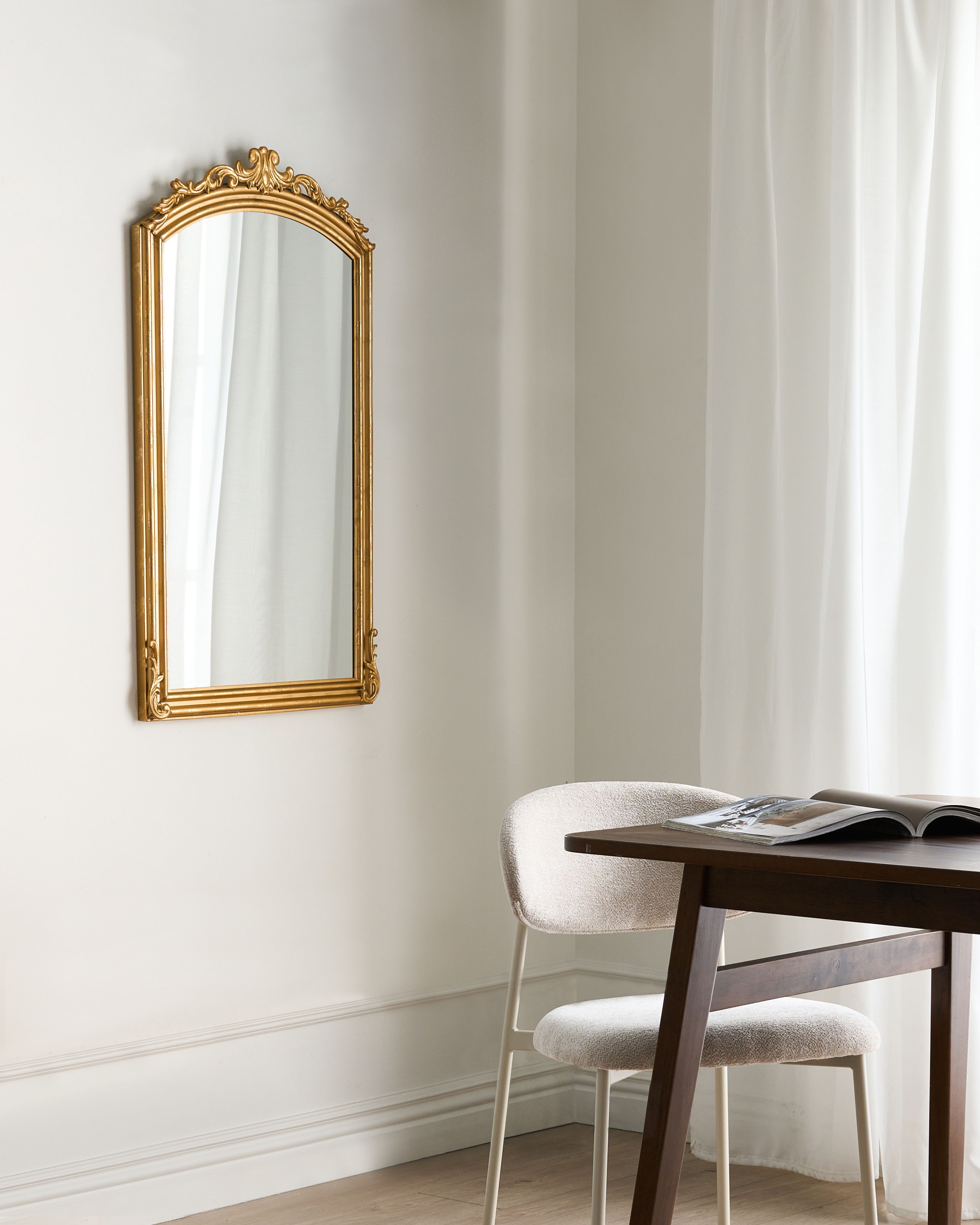 Wall Mirror GORGES 55 cm 96 cm Metal Gold