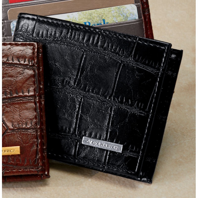 Croco Bi-Fold Wallet by Steve Harvey - MIDNIGHT VELVET CATALOG