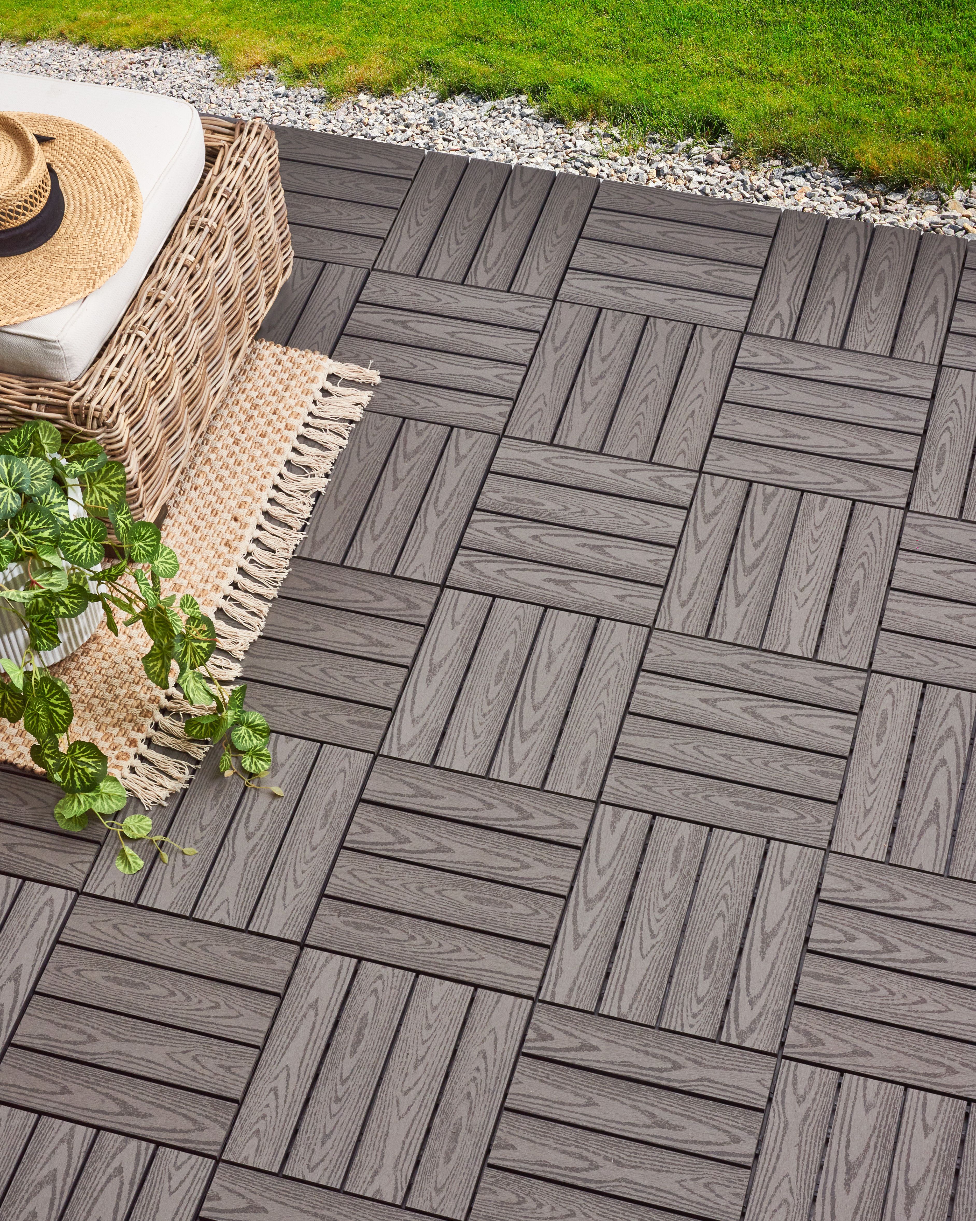 Outdoor Flooring ATESSA Wood-Plastic Composite (WPC) Grey