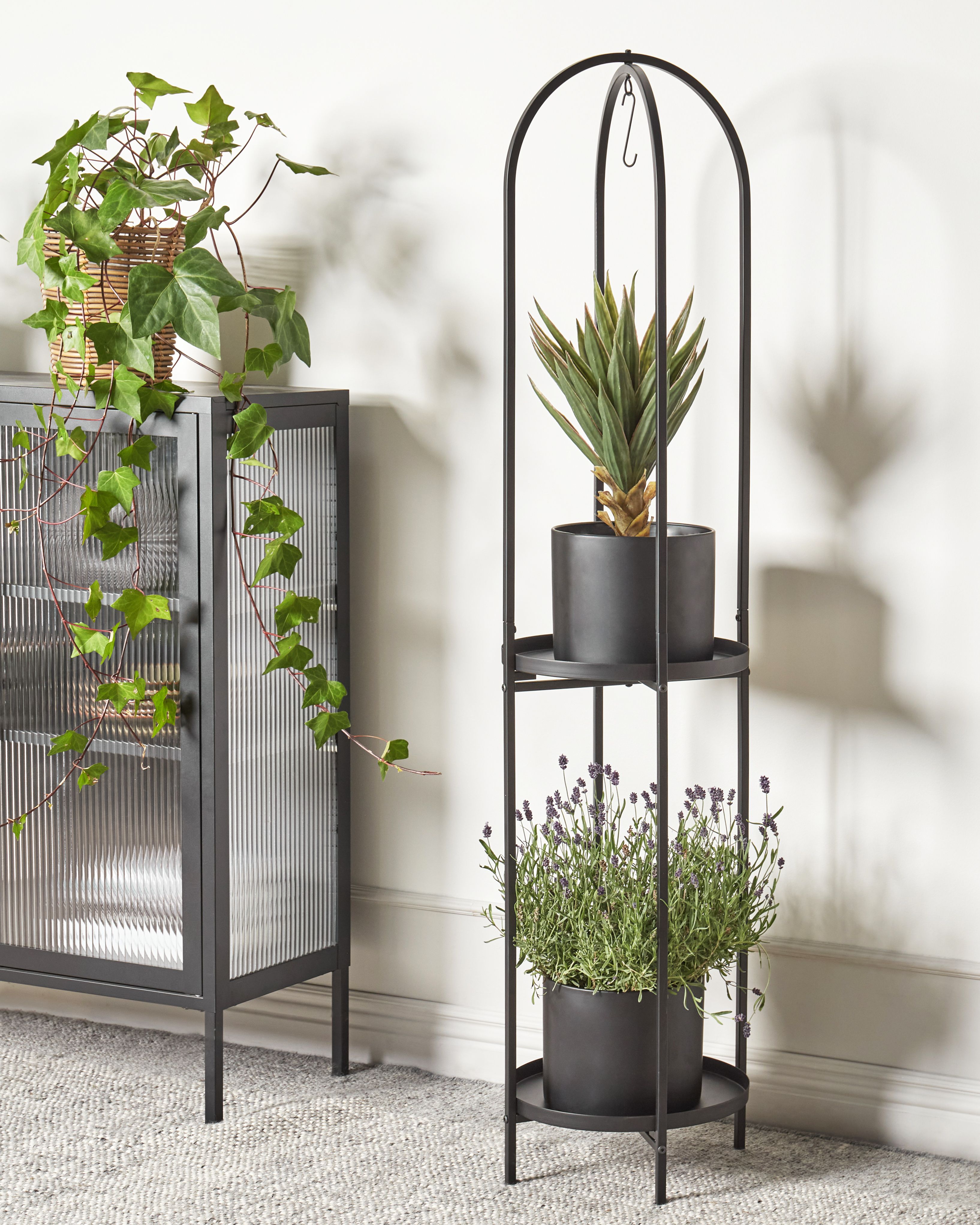Plant Stand TAMARIX Metal 35 cm Black