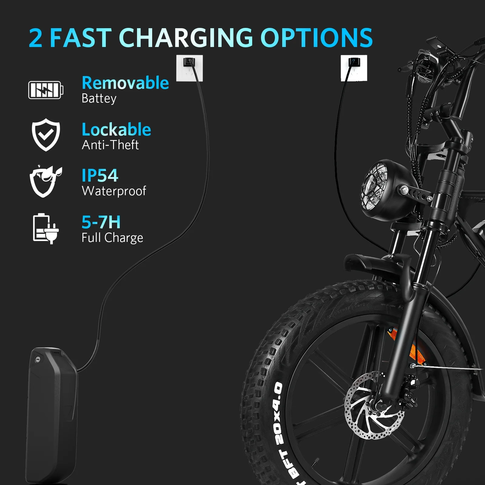 Hipatoo 26" Electric Bike 500W 20MPH E-bike, 36V 10.4Ah Battery, Ebike for Adults, E Bike UL2849 - Image 19