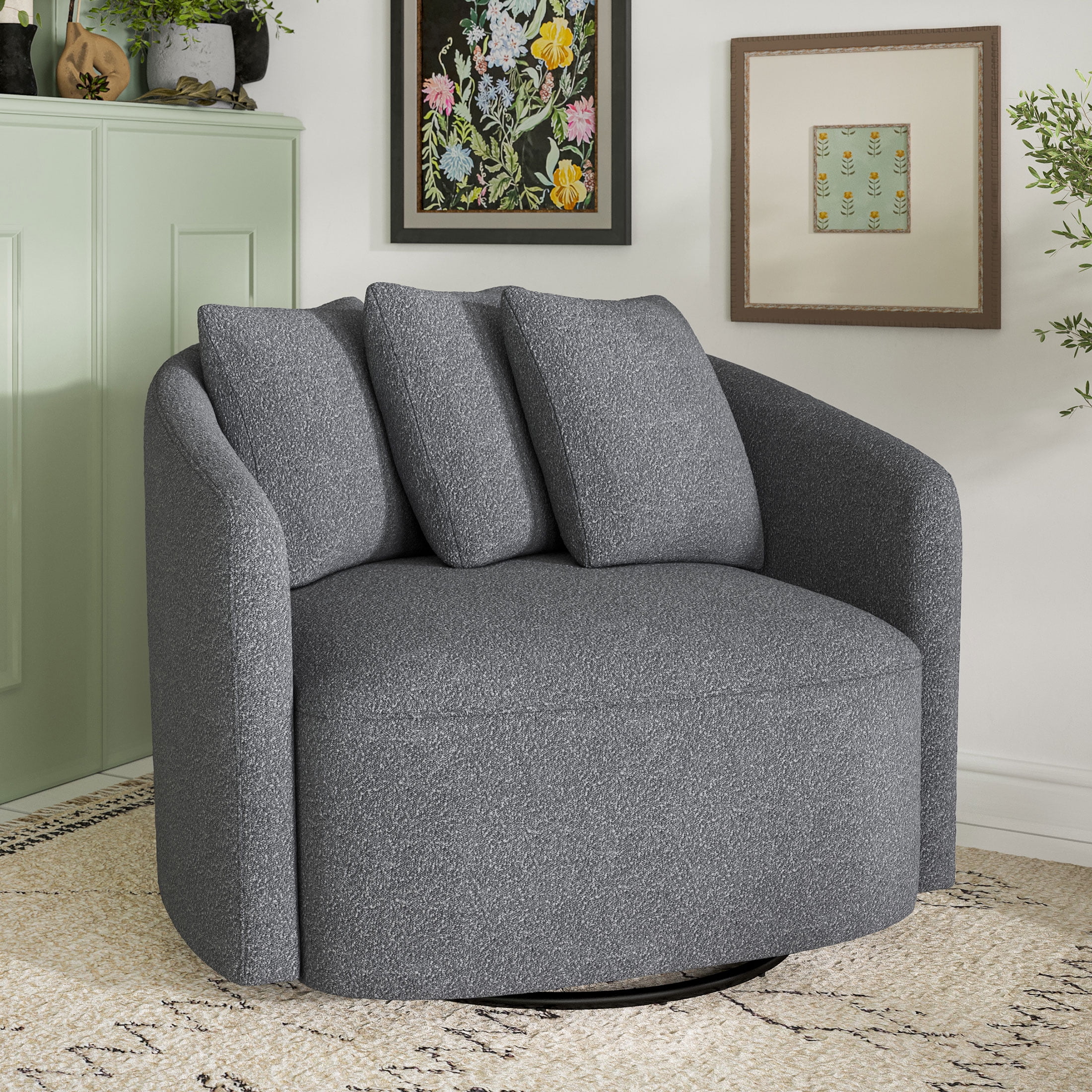 Beautiful Drew Accent Chair by Drew Barrymore, Cream Boucle - Image 26