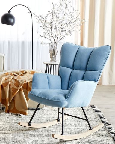 Rocking Chair OULU Fabric Light Blue
