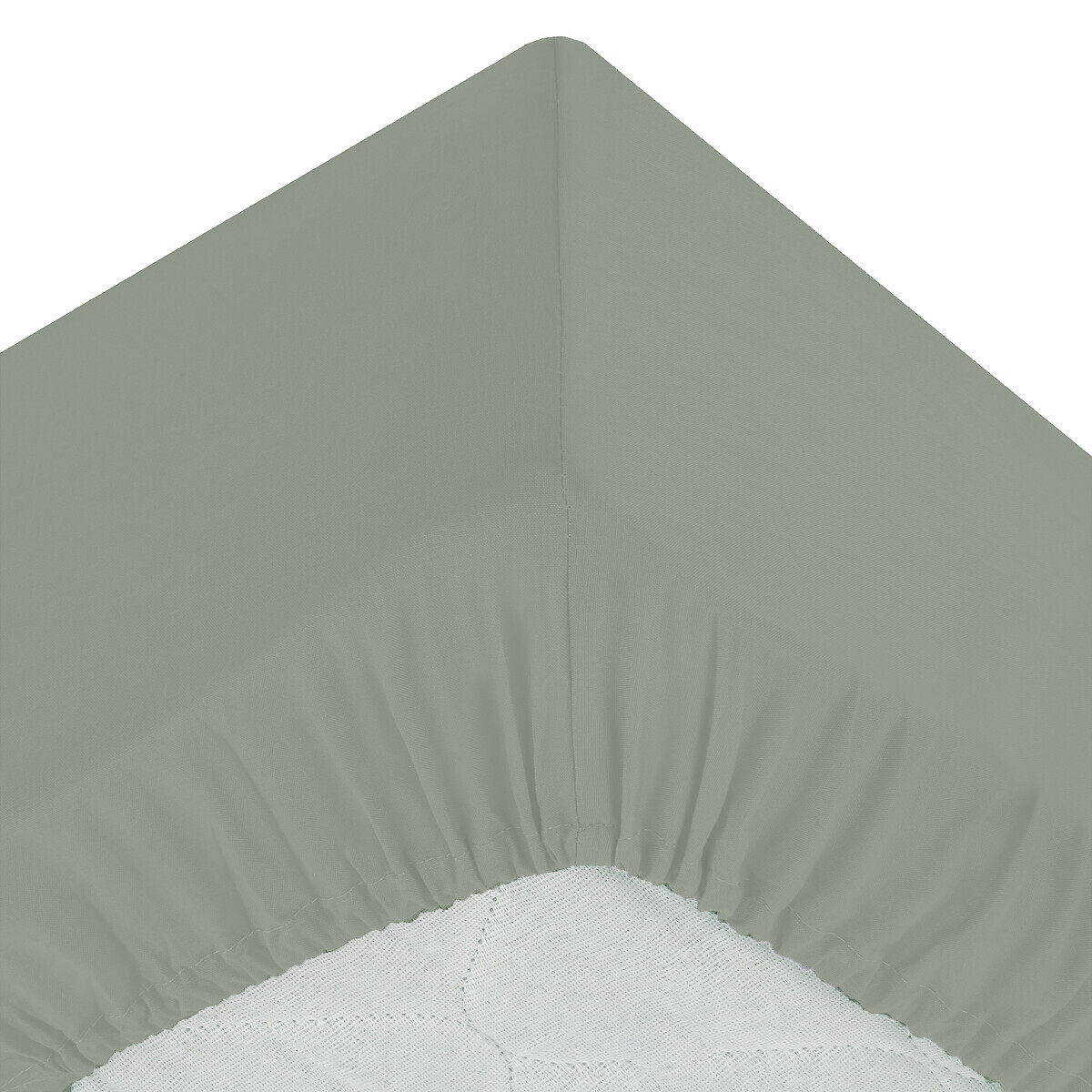 Fitted Sheet Percale, green, 90x190 cm