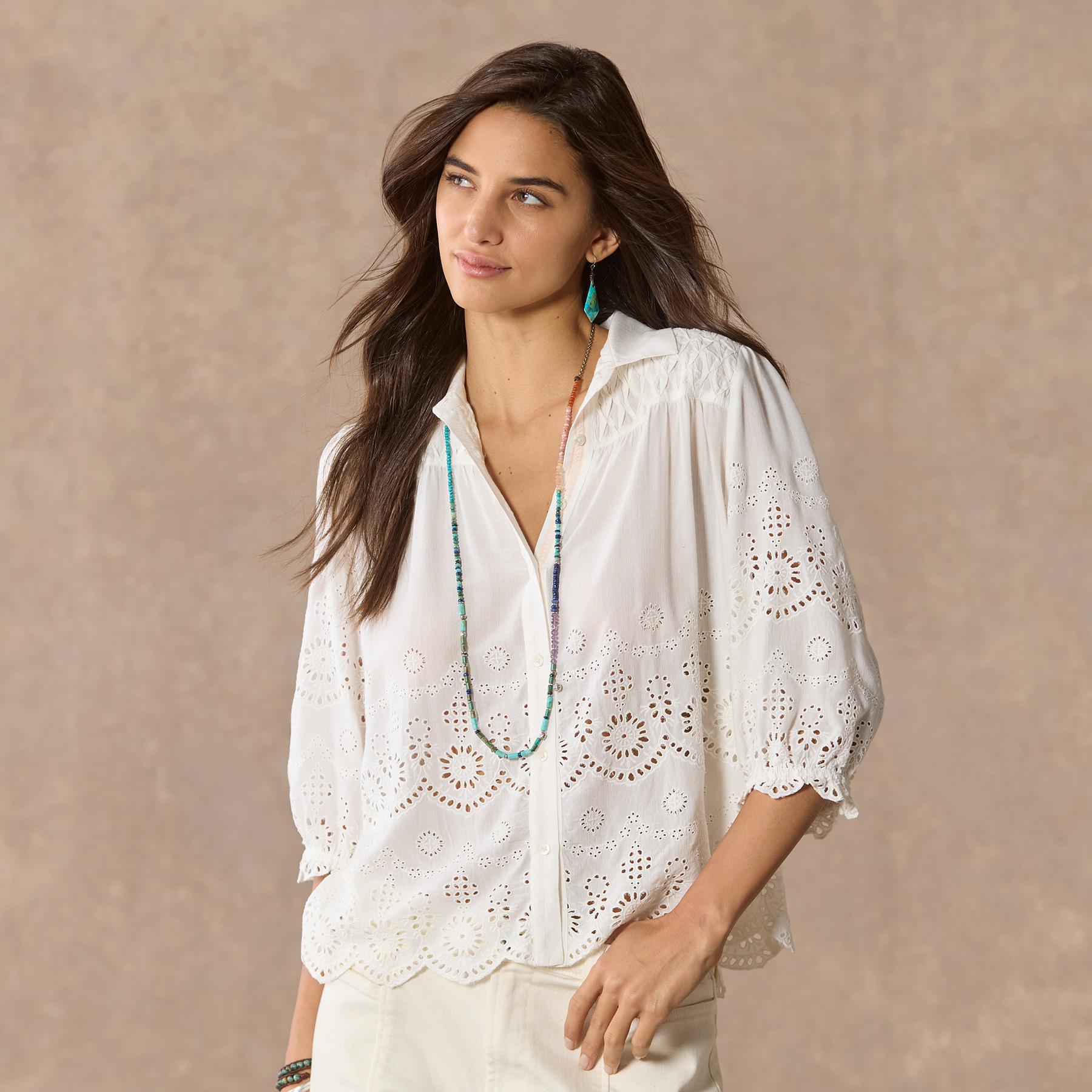 Arabella Eyelet Shirt, Petite - Sundance Clothing