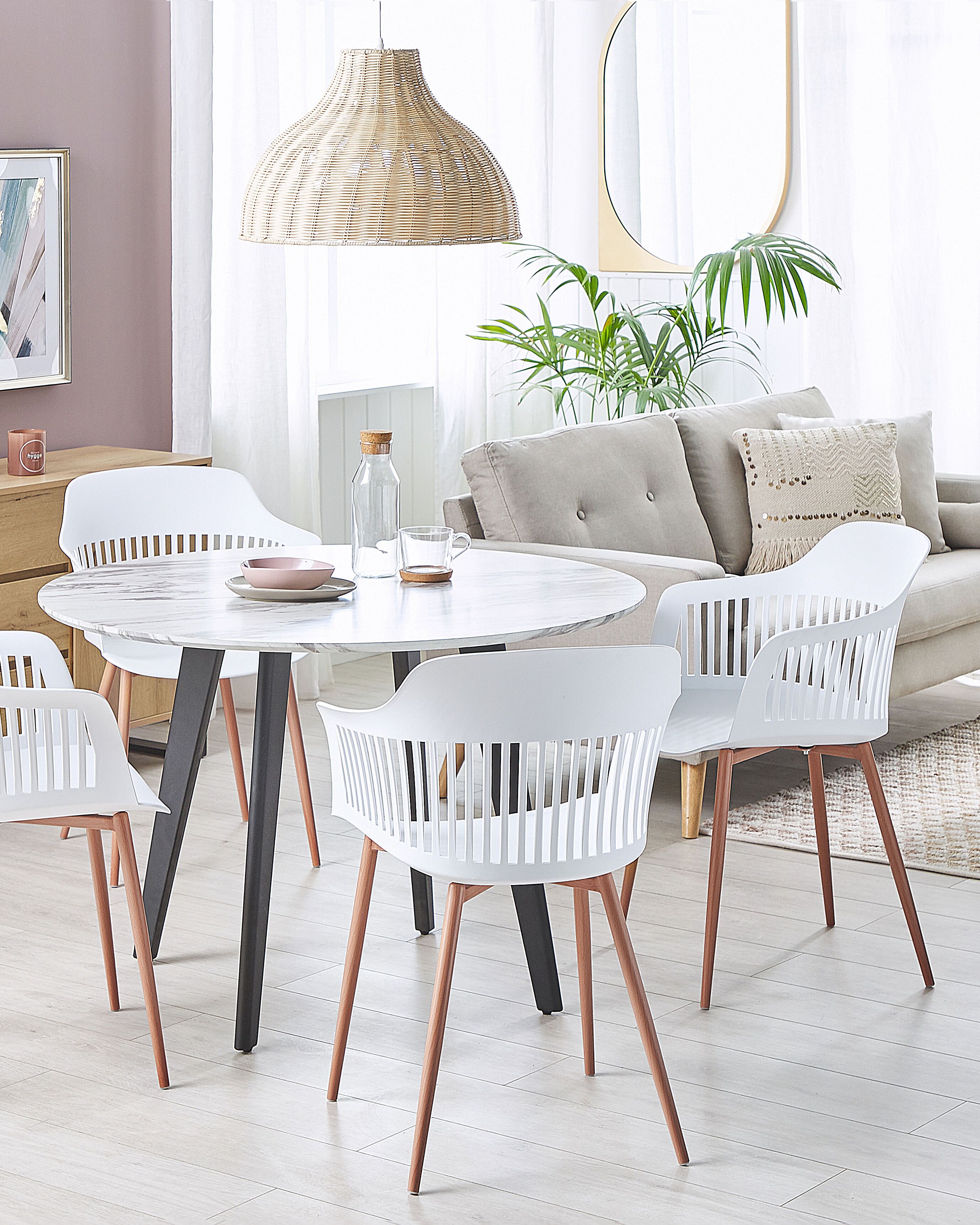 Set of 2 Dining Chairs BERECA White