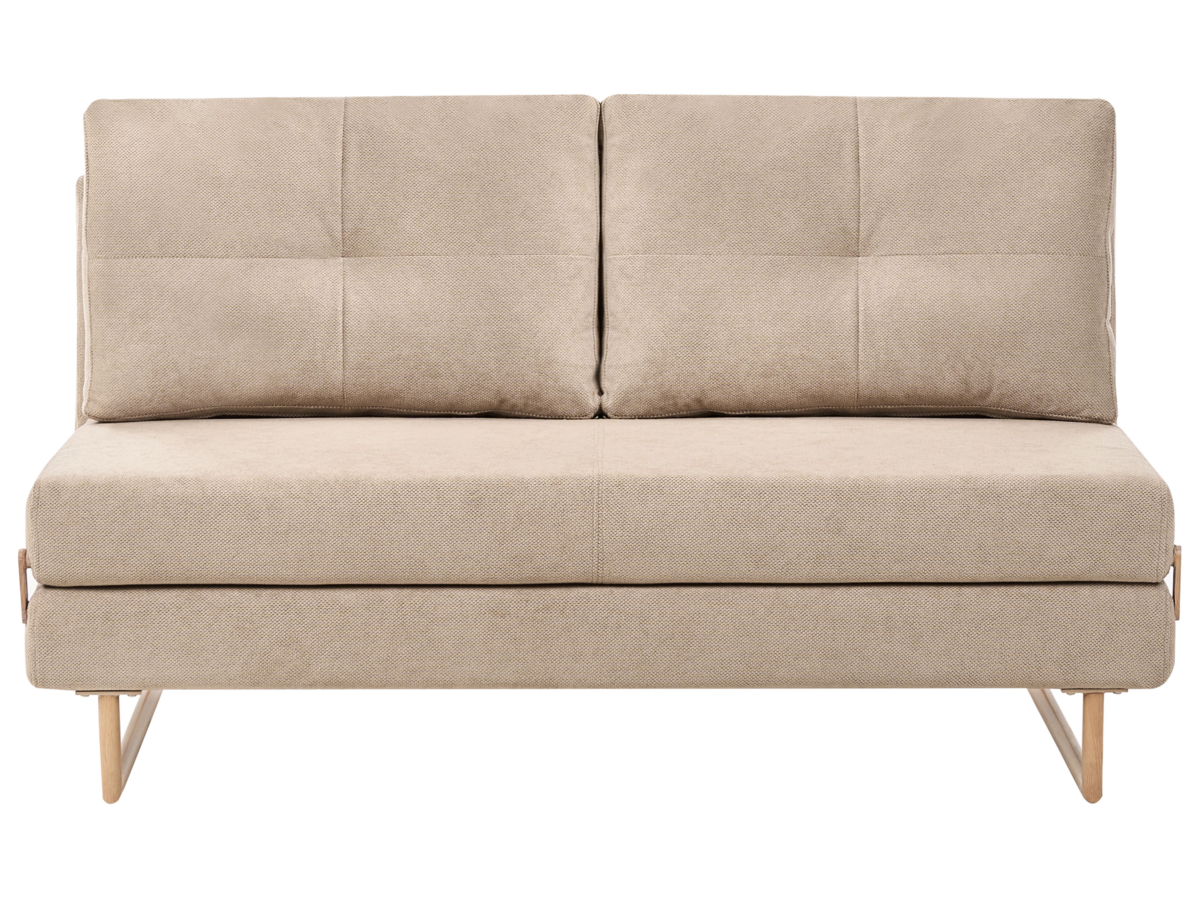 Sofa Bed 3 Seater JERSLEV Fabric Light Brown
