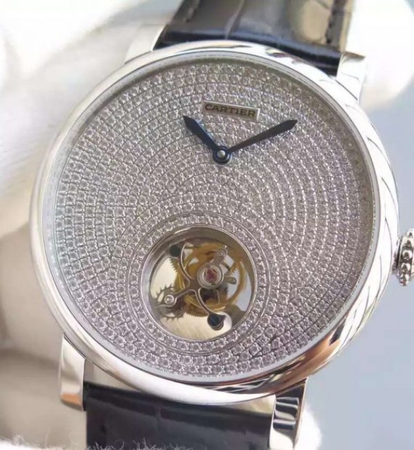 Replica Cartier Rotonde De Cartier Tourbillon SS Diamonds Dial - Elite Watch Atelier