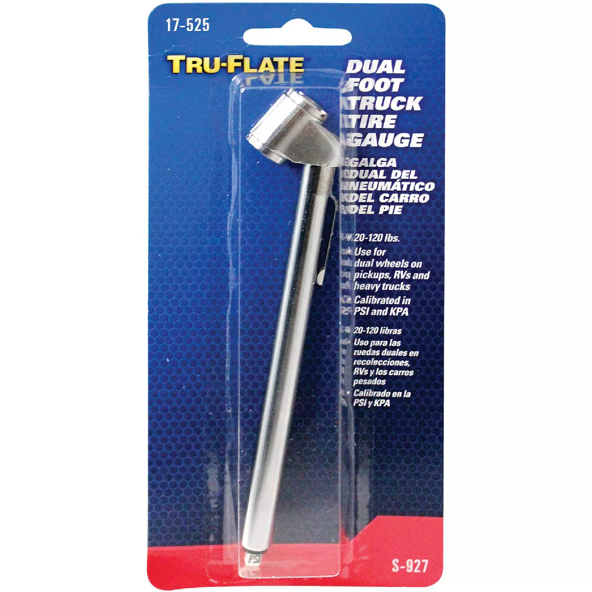 Tru-Flate 10-160 psi Chrome-Plated Tire Gauge