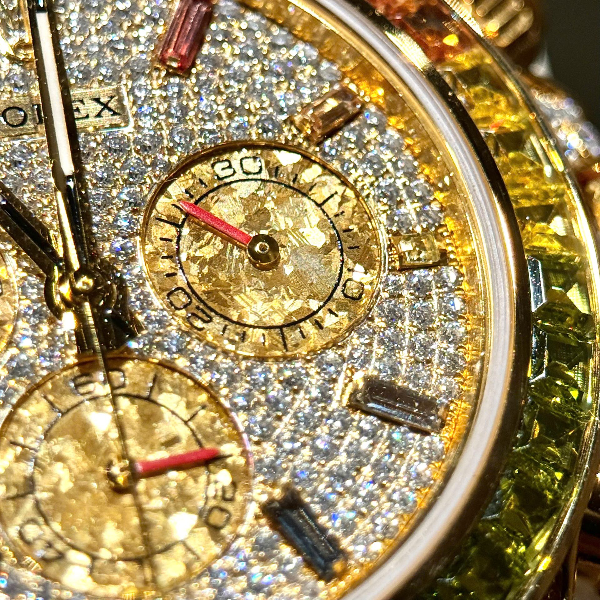 Rolex Daytona 116598RBOW Refined Moissanite   Synthentic Gemstone 18K Gold Wrapped 40mm - Top club
