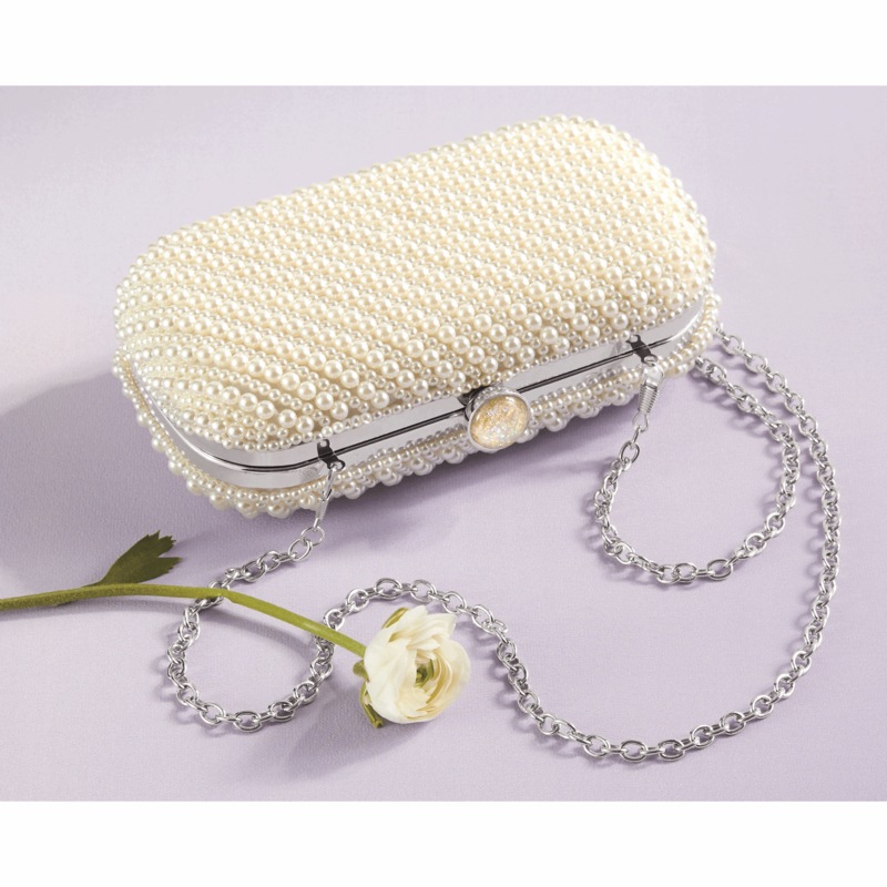 Pearl Embellished Clutch - MIDNIGHT VELVET CATALOG