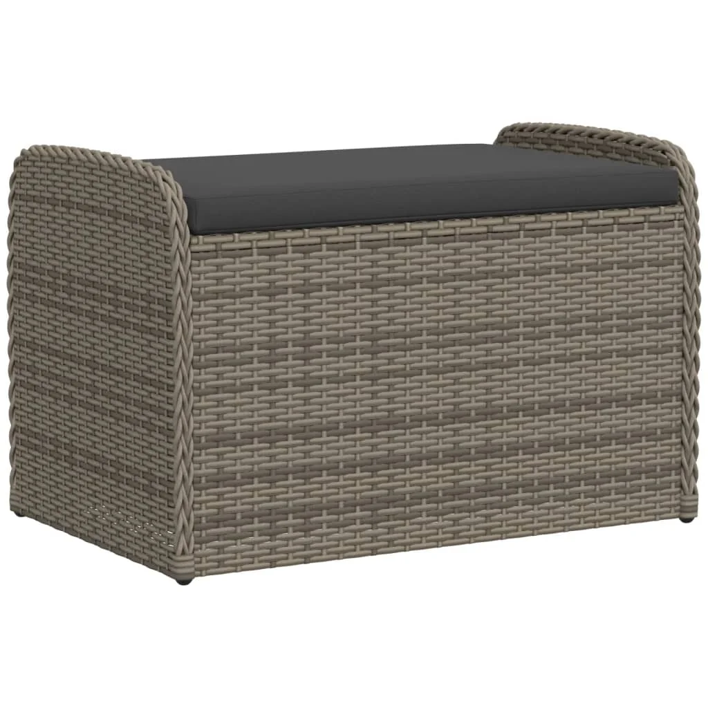 vidaXL Storage Bench with Cushion Outdoor Garden Seat Furniture Poly Rattan - Image 50