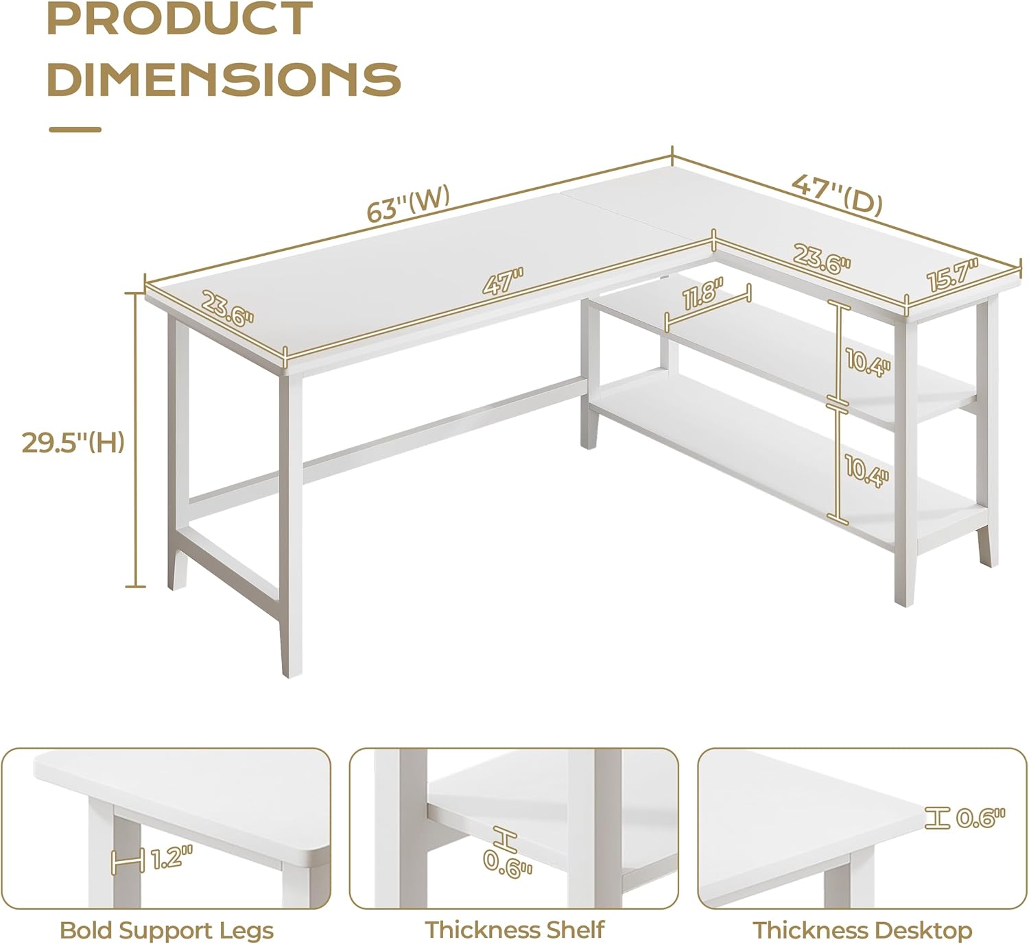 IOTXY Reversible L-Shaped Office Desk - 63