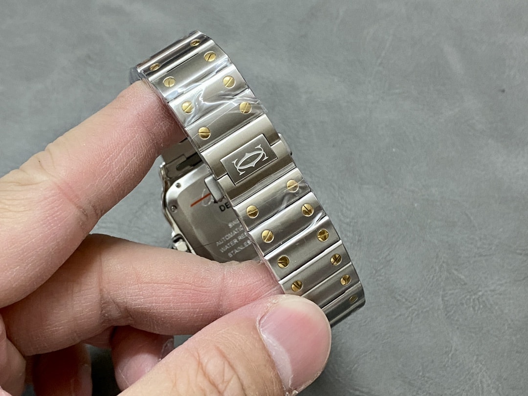 Fake Cartier Watch Santos medium model Manufacture mechanical movement Steel/Yellow Gold Silver Dial W2SA0016(1:1 replica) - Top club