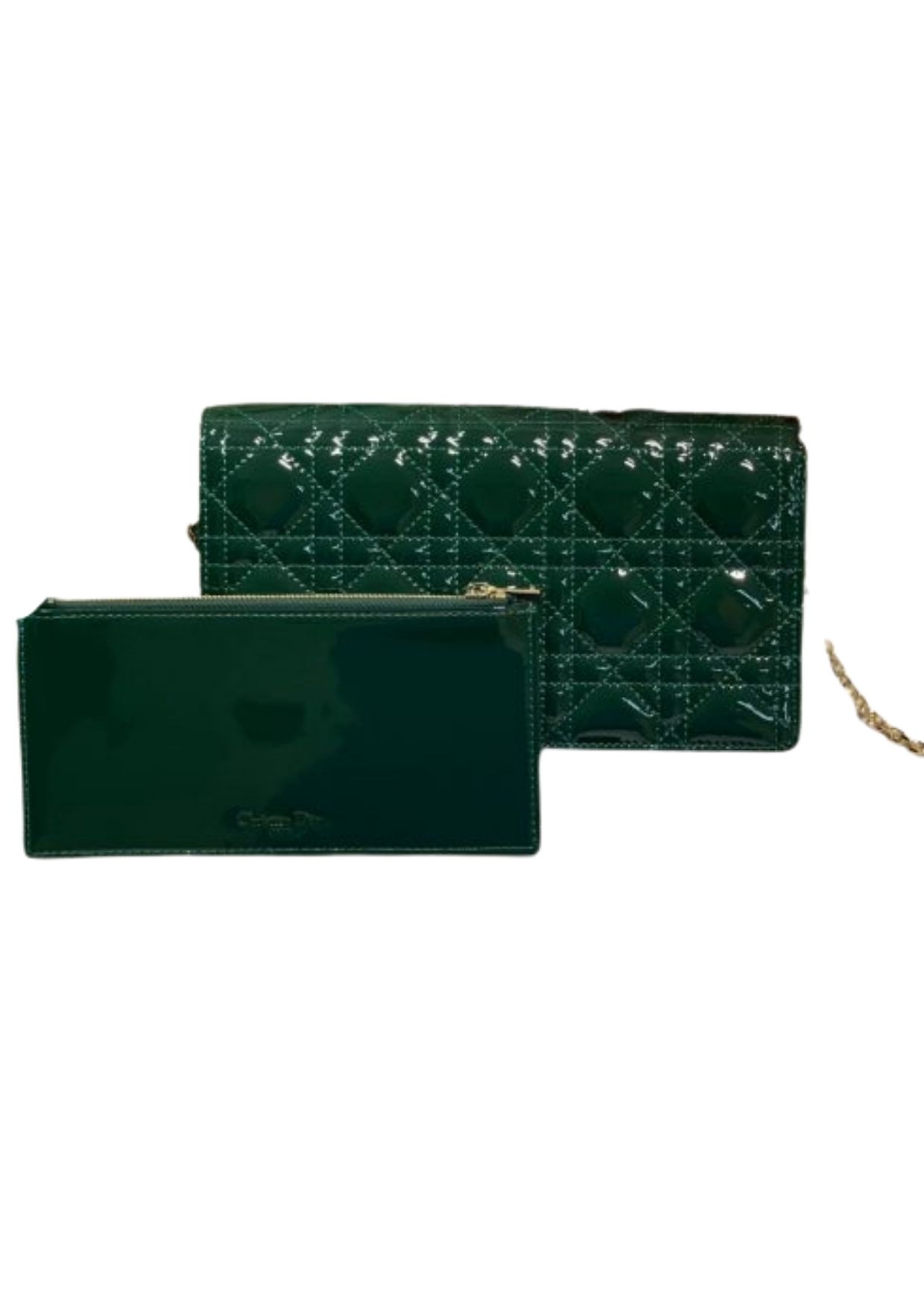 Christian Dior Lady Dior Pouch Green, For Women, Women’s Handbags 8.5in/21.5cm CD