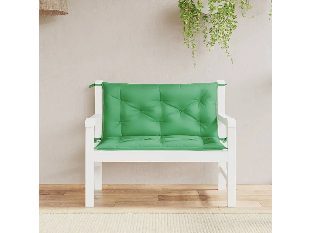 Coussins de banc jardin lot de 2 vert 100x50x7 cm tissu Oxford