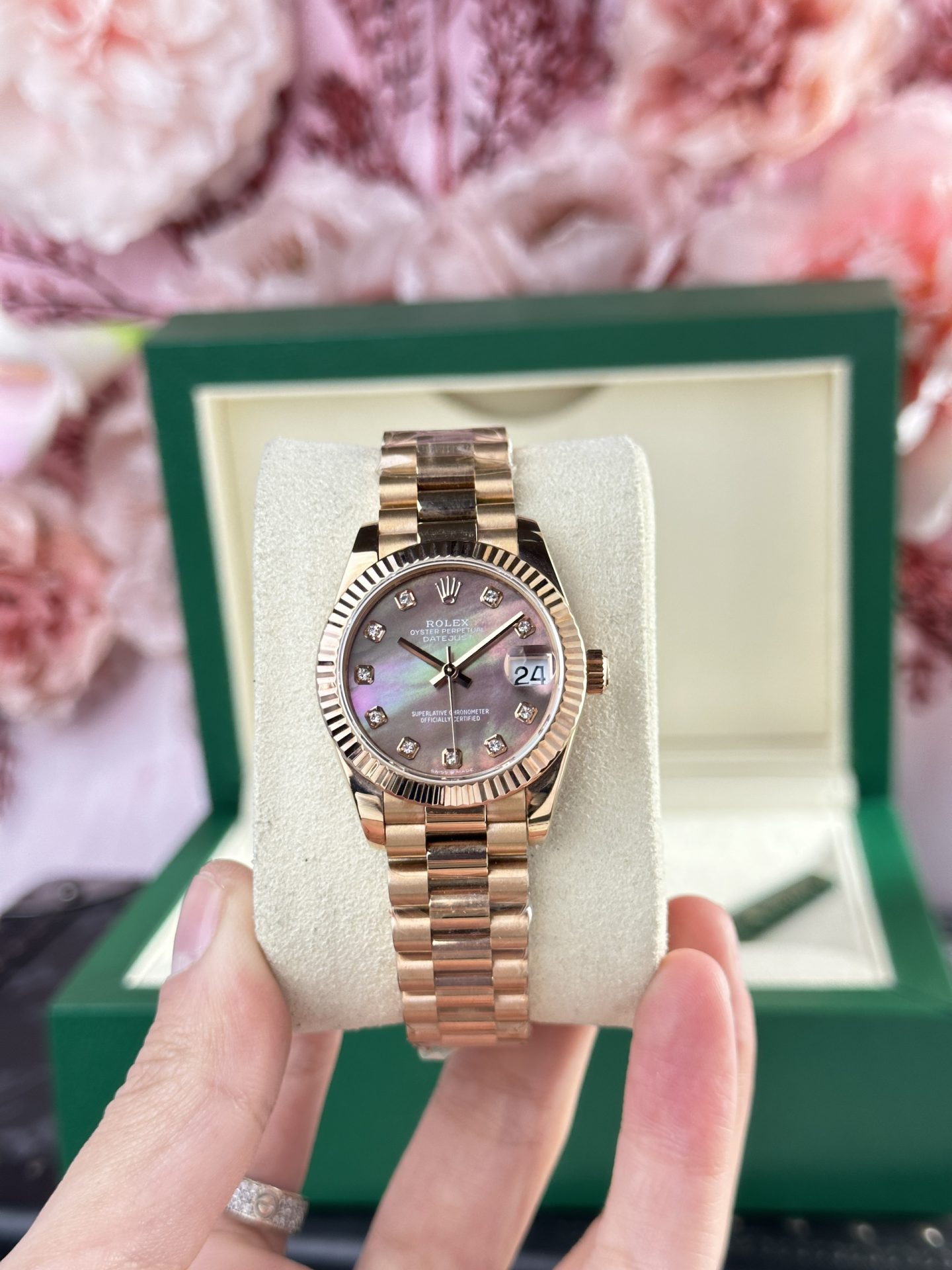 Rolex Replica Watch DateJust Rose Gold 178275 Mother Of Pearl Dial 31mm - Elite Watch Atelier