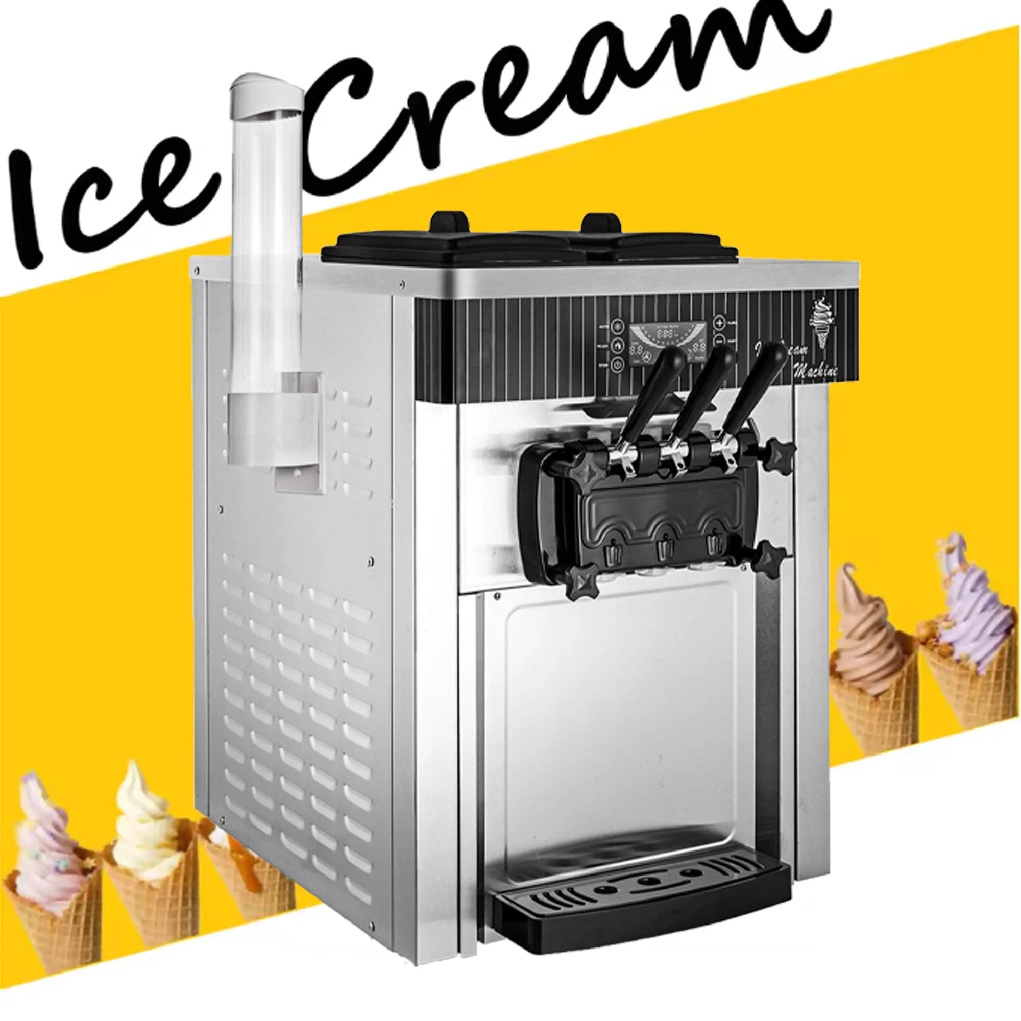 SIHAO 1200W Commercial Ice Cream Machine Countertop 18L/H Soft Serve Ice Cream Maker with LED Display - Image 21
