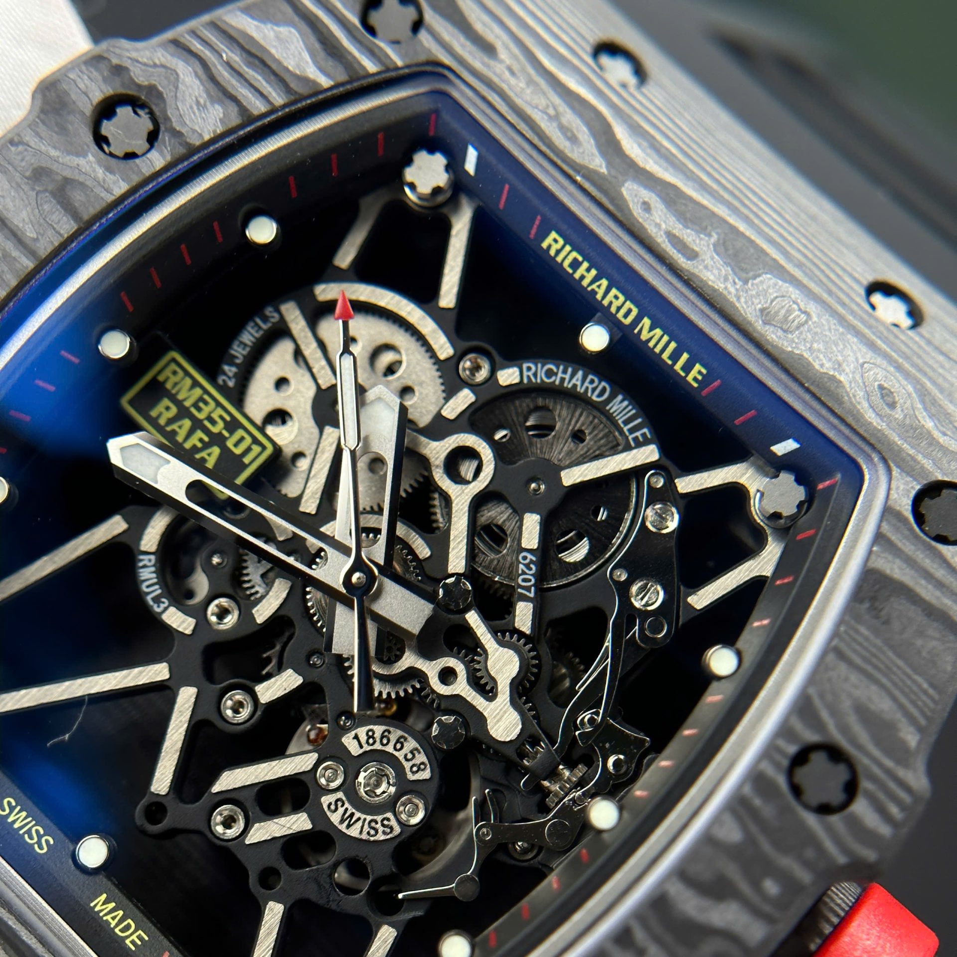 Richard Mille RM35-01 Replica Watch Carbon Case Fabric Nato StrapBBR Factory 44,5x50mm - Top club