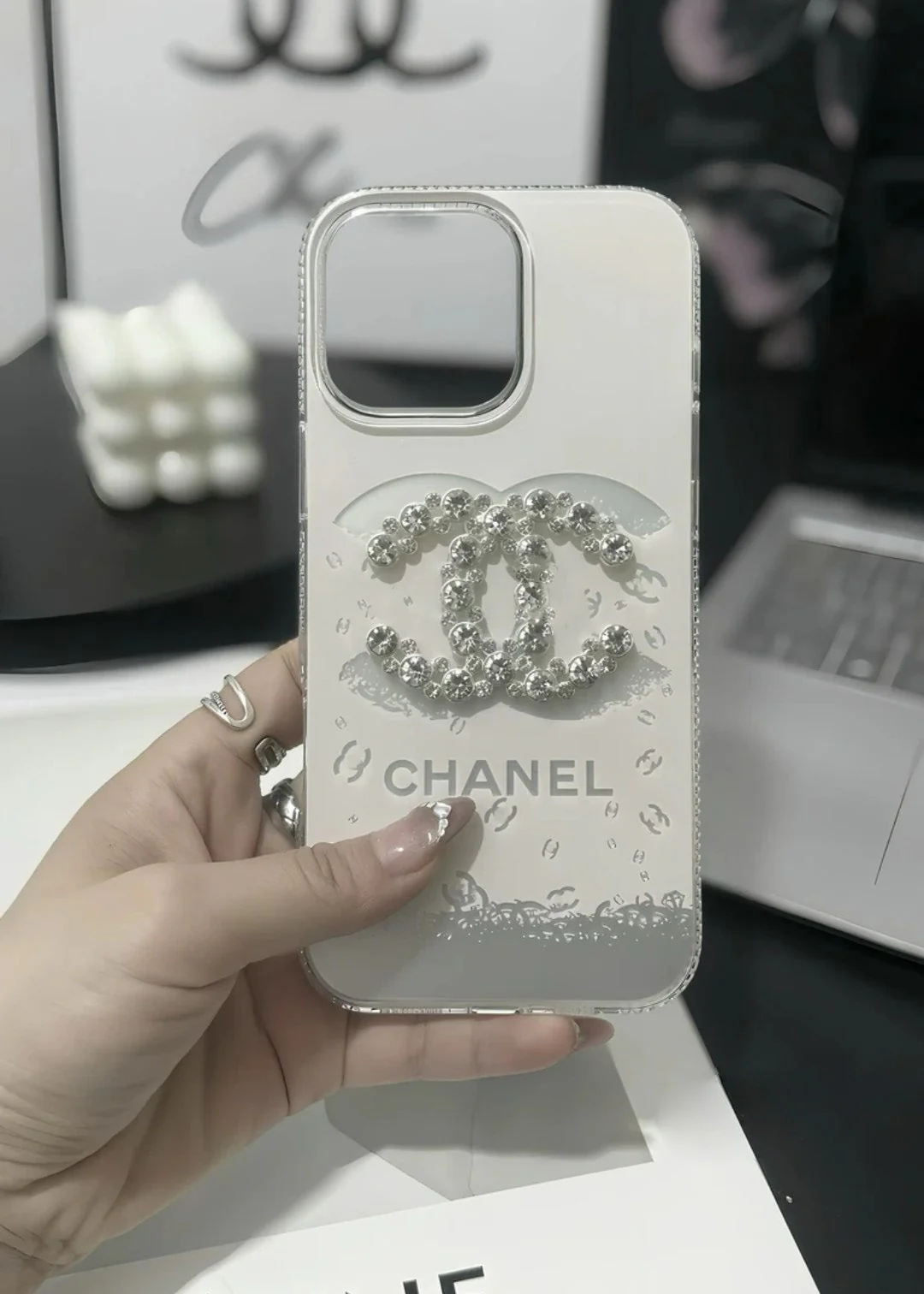 C.C Luxury Crystal iPhone Case With Bracelet Strap - Wholesale & Influencer