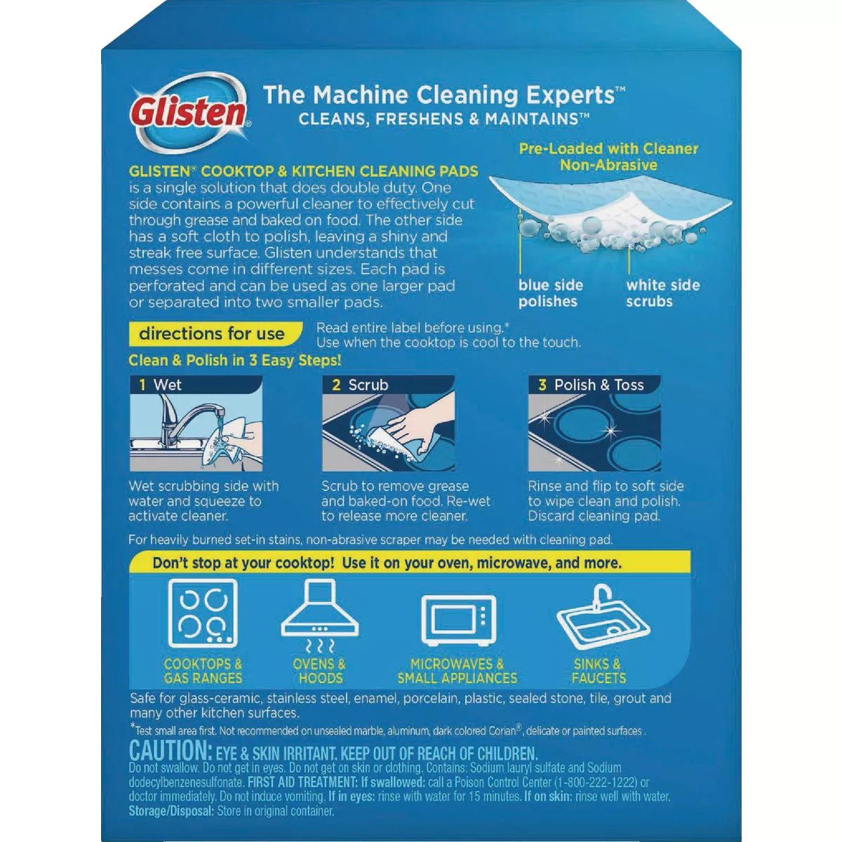 Glisten Cooktop & Kitchen Cleaning Pads (14-Count)