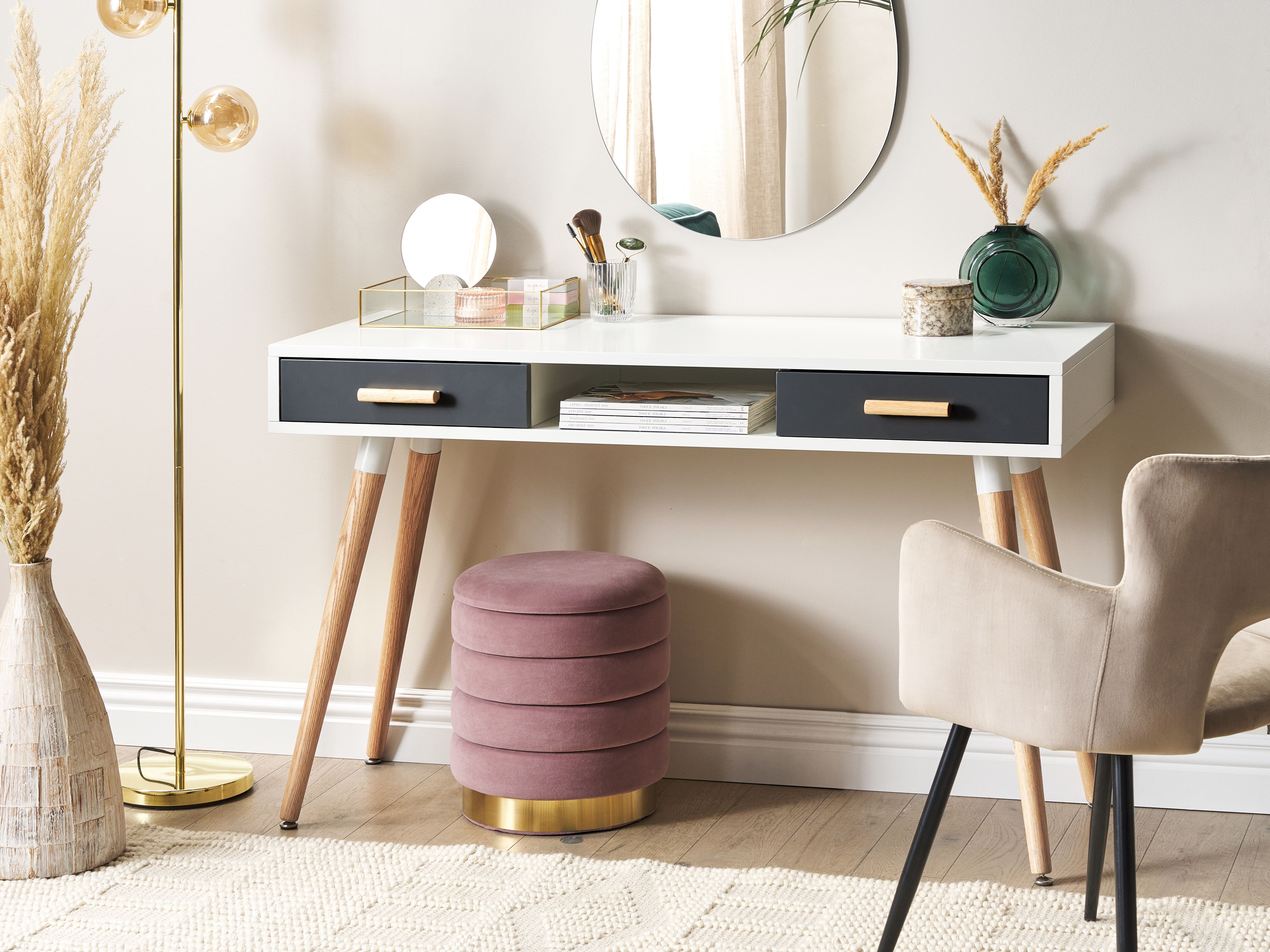 Home Office Desk FRISCO Grey 120 cm 45 cm with Drawers