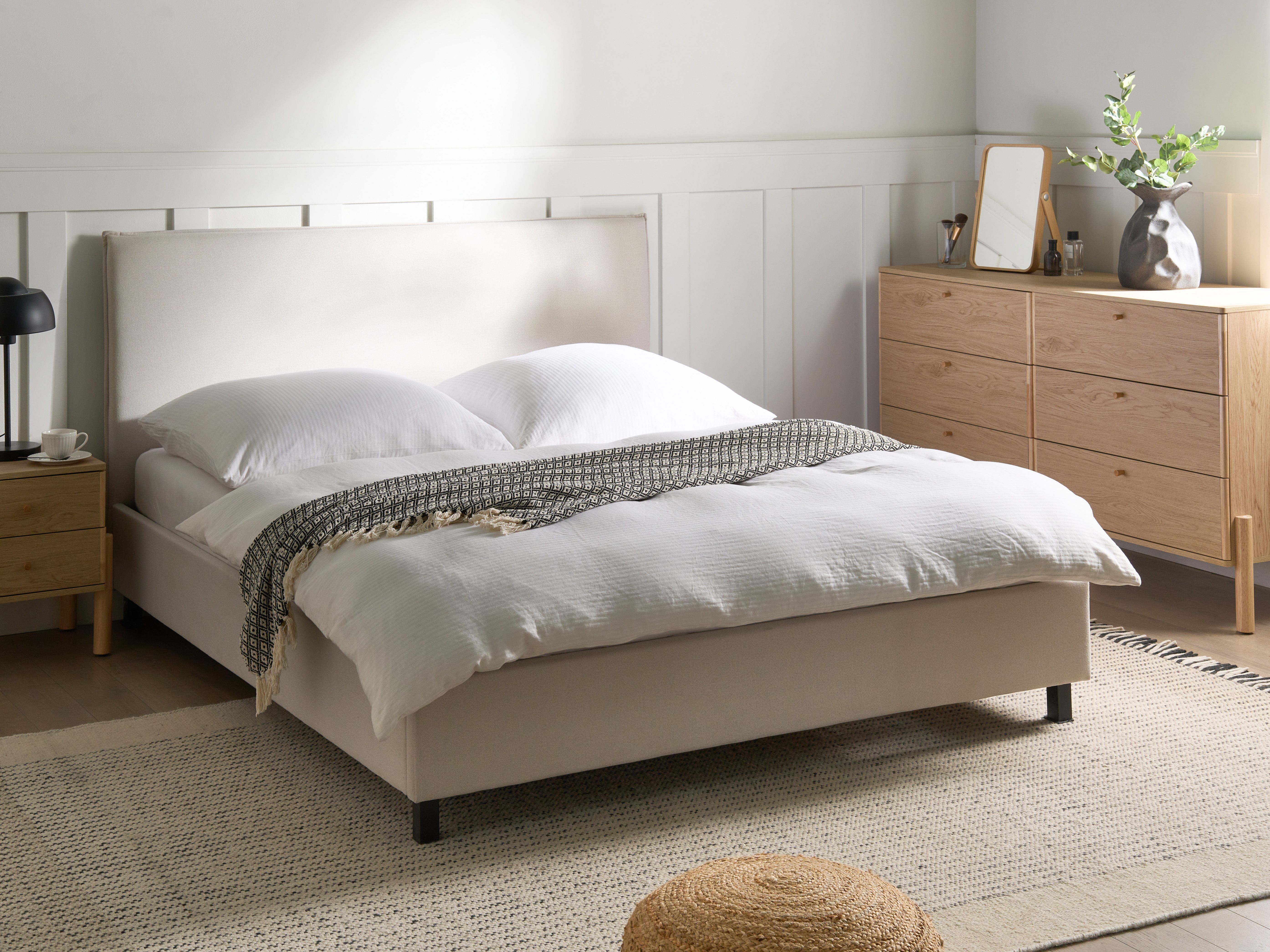 Bed Fabric SENNEZ 160 x 200 cm (EU King Size) Beige