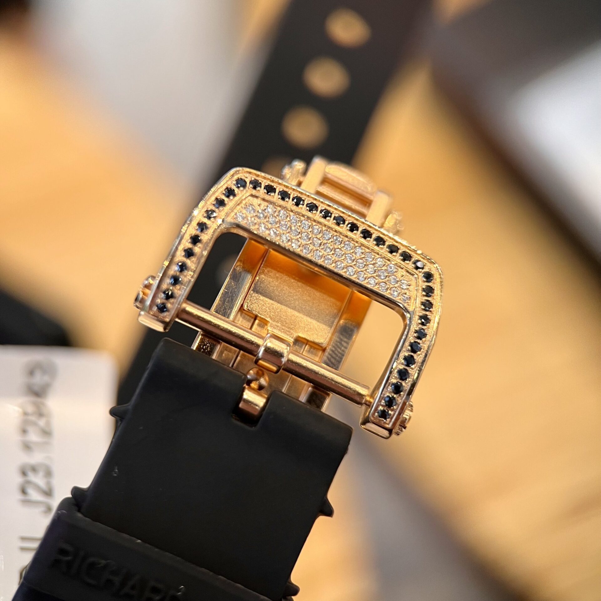 Richard Mille RM007 Gold Wrapped Replica Watch With Moissanite Diamonds 36mm - Top club