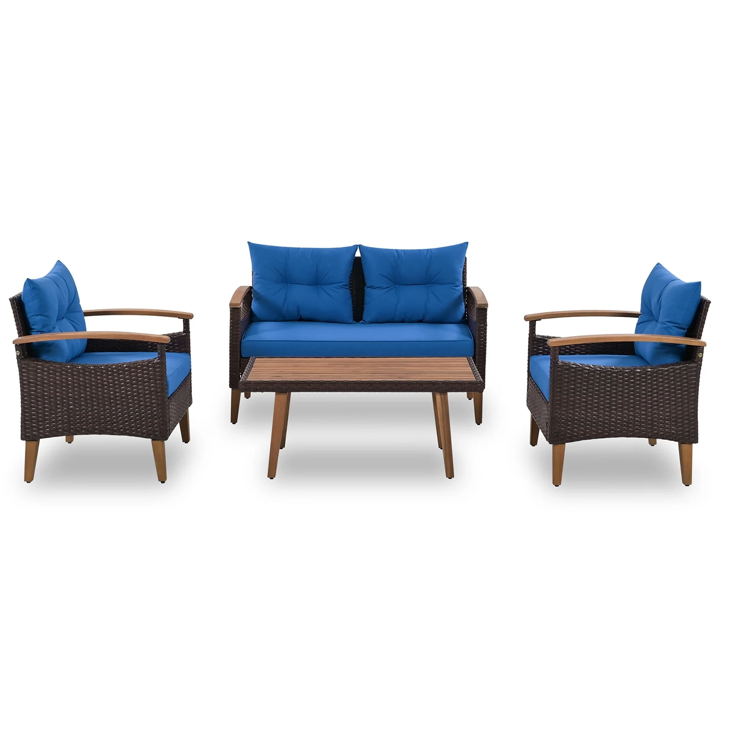 Topcobe Patio Seating Set with Cushions, 4-Piece Garden Furniture, Beige - Image 12