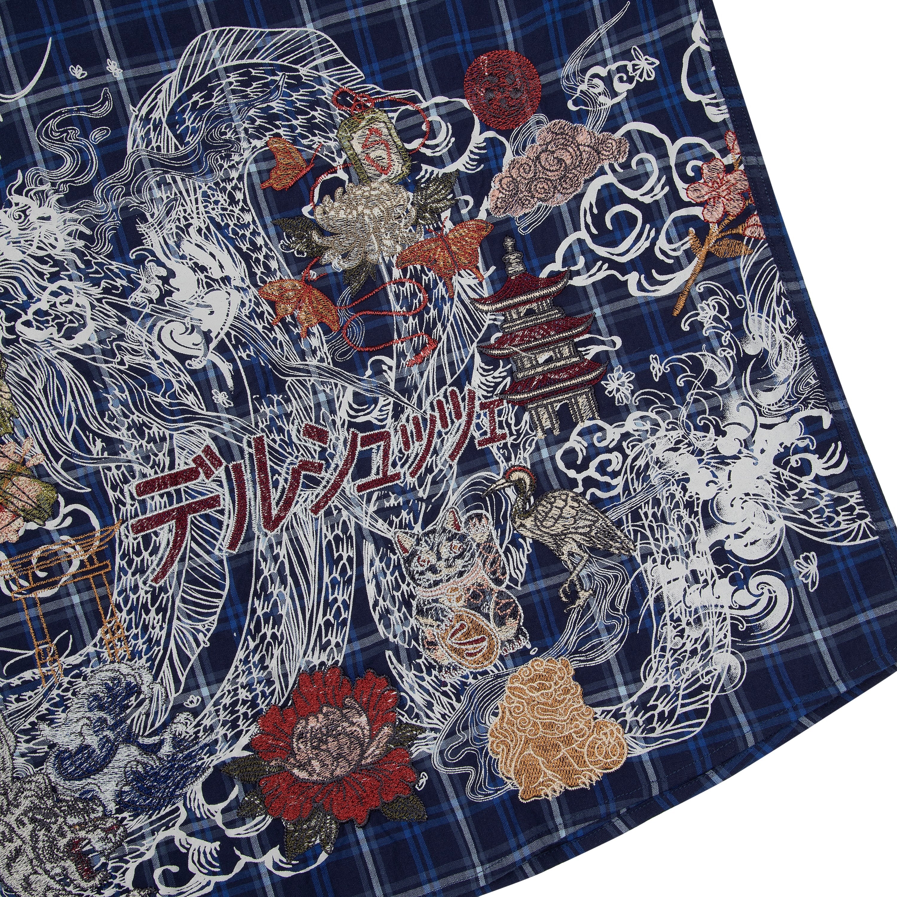 "yakuza" layered Shirt navy