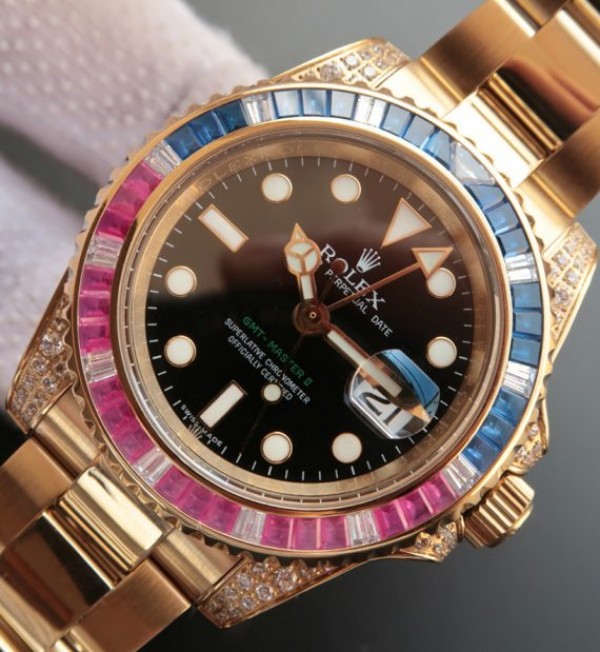 Replica Rolex GMT-Master II  BP 116758 Blue/Red Crystal Bezel A2836 - Elite Watch Atelier