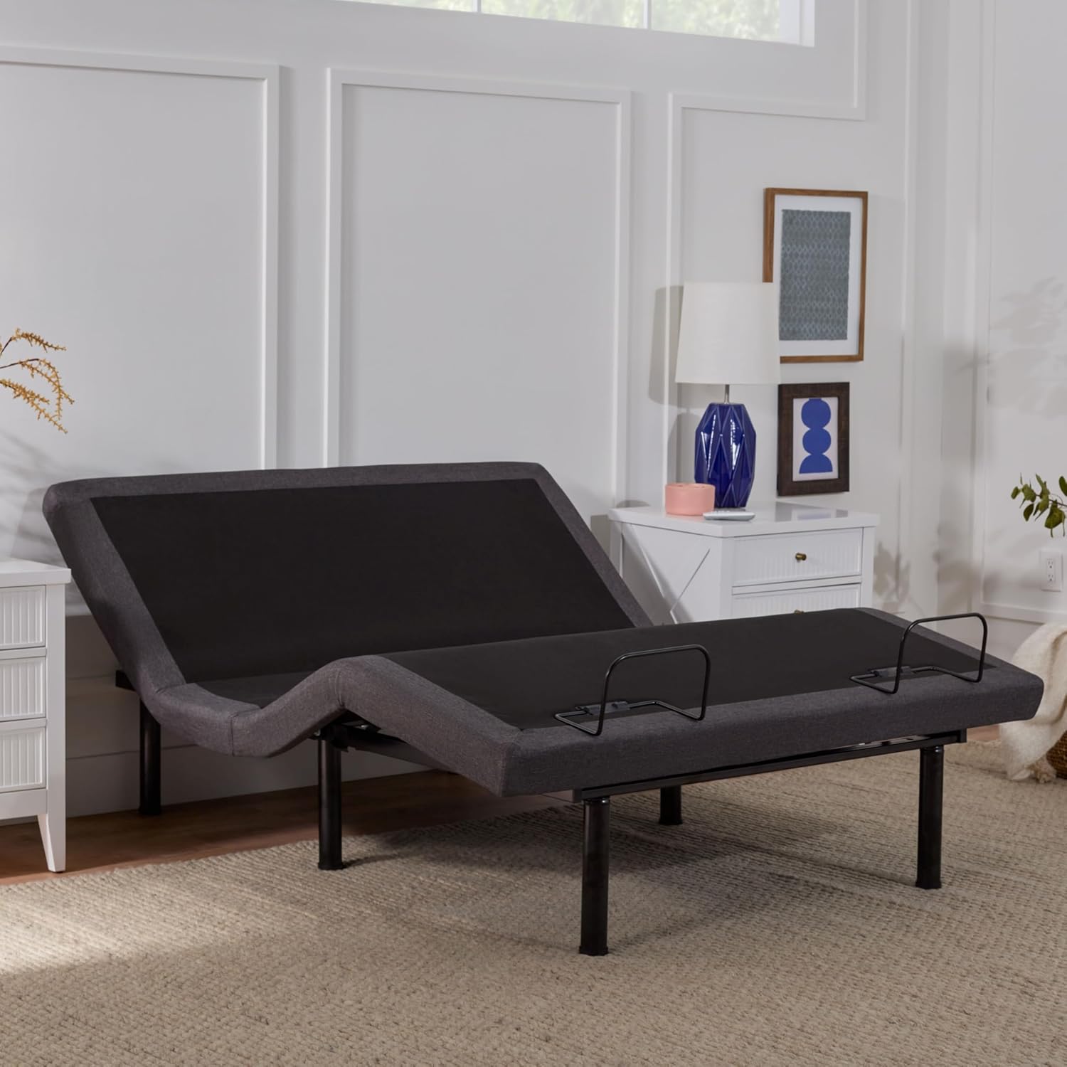 LUCID L300 Adjustable Bed Frame - Head and Foot Incline - USB - Wireless Remote - Easy 2 Person Assembly - Quiet Motor - Relax - TV - Working - Reading - Ergonomic - Electric Bed Base - Queen Size