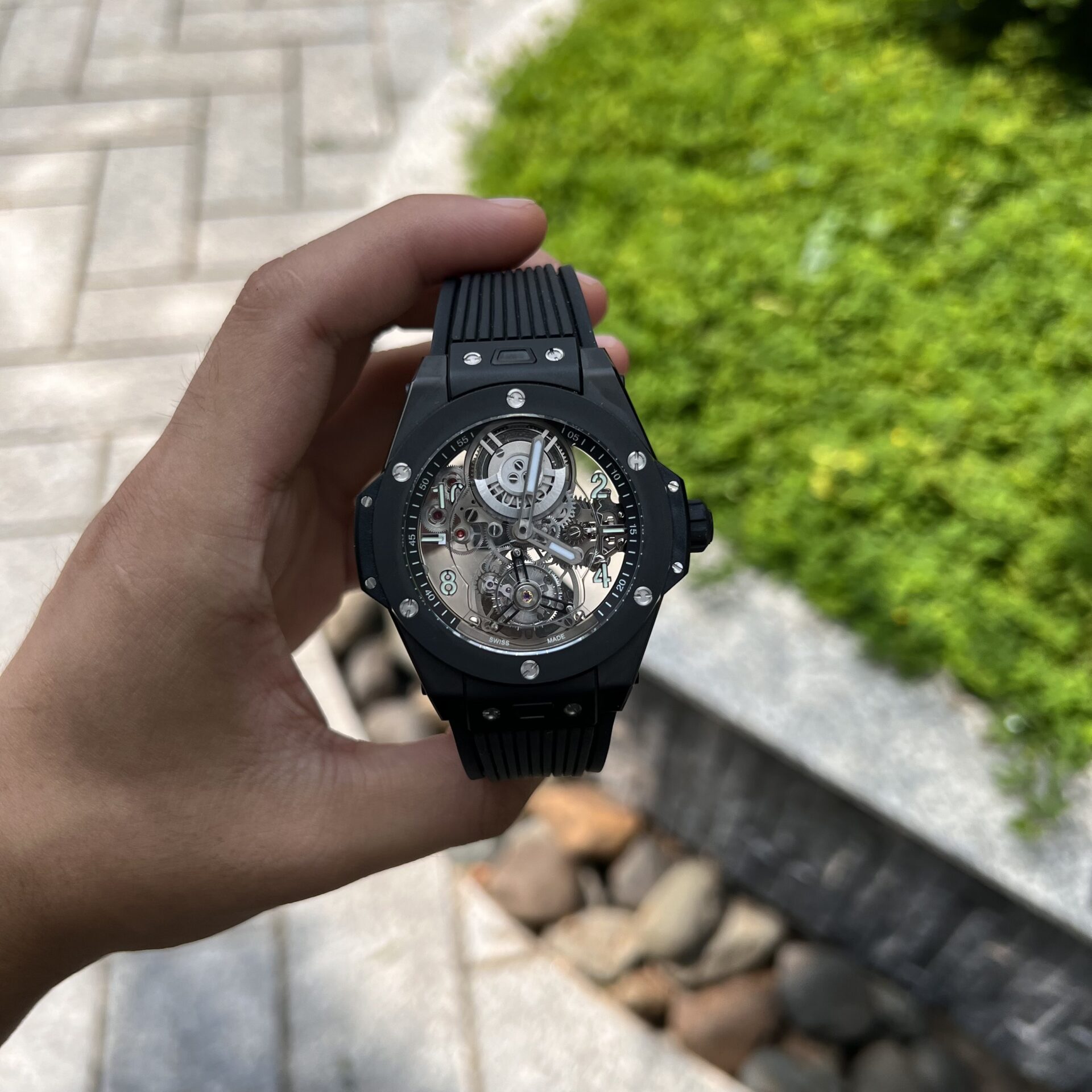 Hublot Replica 11 Watch Big Bang Tourbillon Black Ceramic Case JB Factory 45mm - Elite Watch Atelier