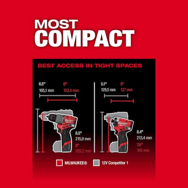 M12 FUEL 12V Lithium-Ion Brushless Cordless Hammer Drill/Impact Driver Combo Kit 2-Tool w/High Output 5.0Ah Battery - Image 7