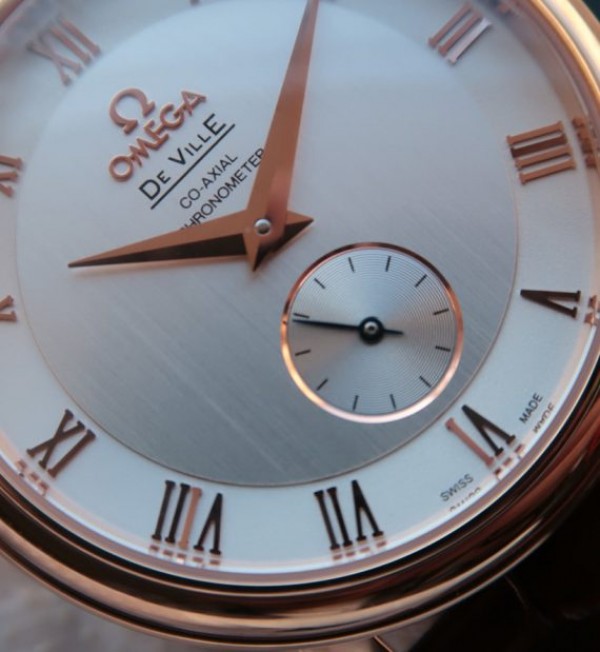 Replica Omega MKF De Ville 39mm RG Co-Axial White Dial Brown Leather Strap A2202 - Elite Watch Atelier